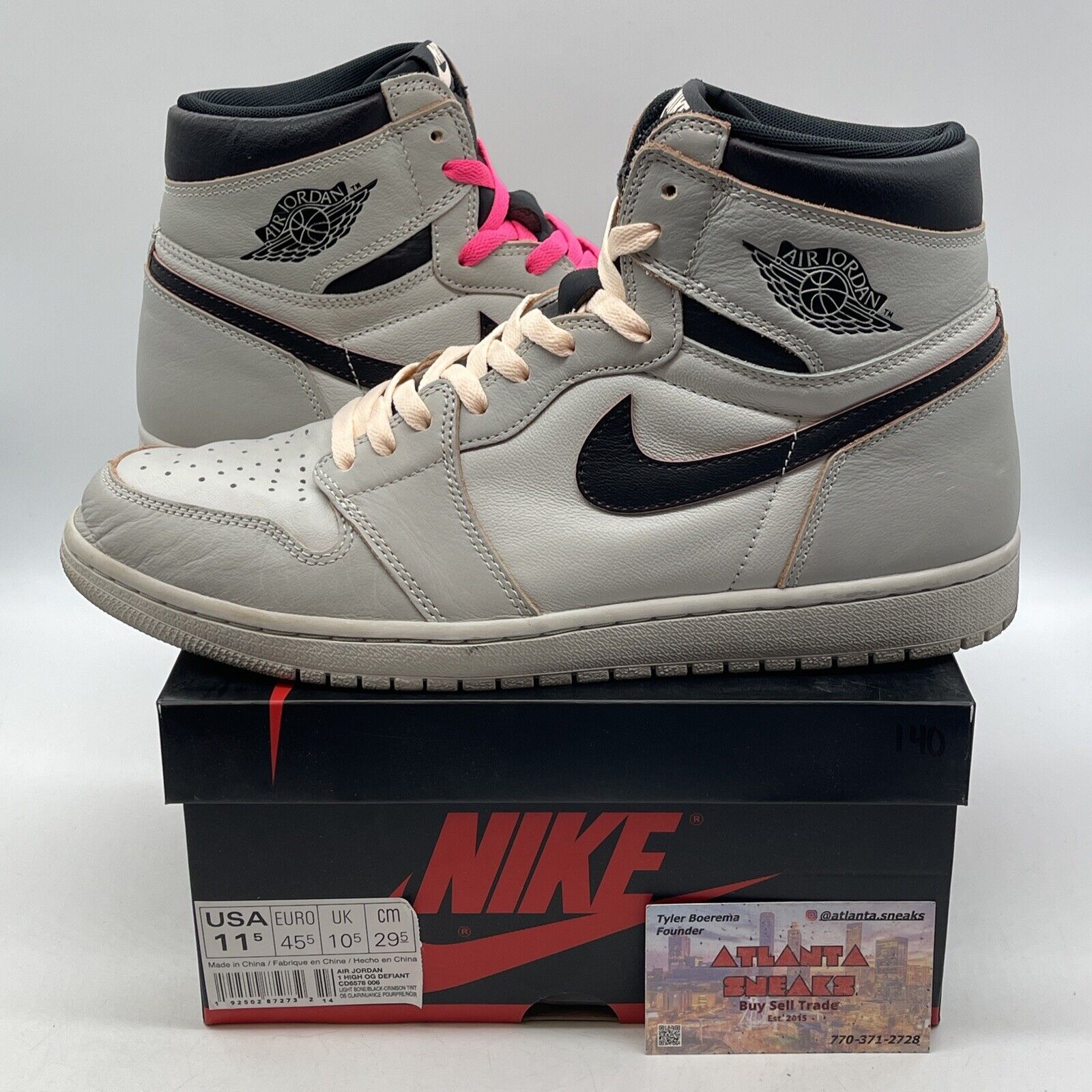 Size 11.5 - Air Jordan 1 Retro SB High NYC to Paris Grey Leather (CD6578-006)