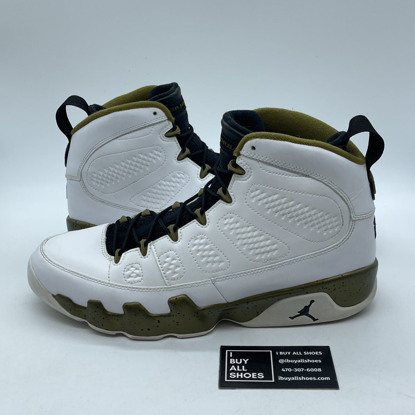 Size 12.5 - Air Jordan 9 Retro Statue White Green Leather (302370-109)