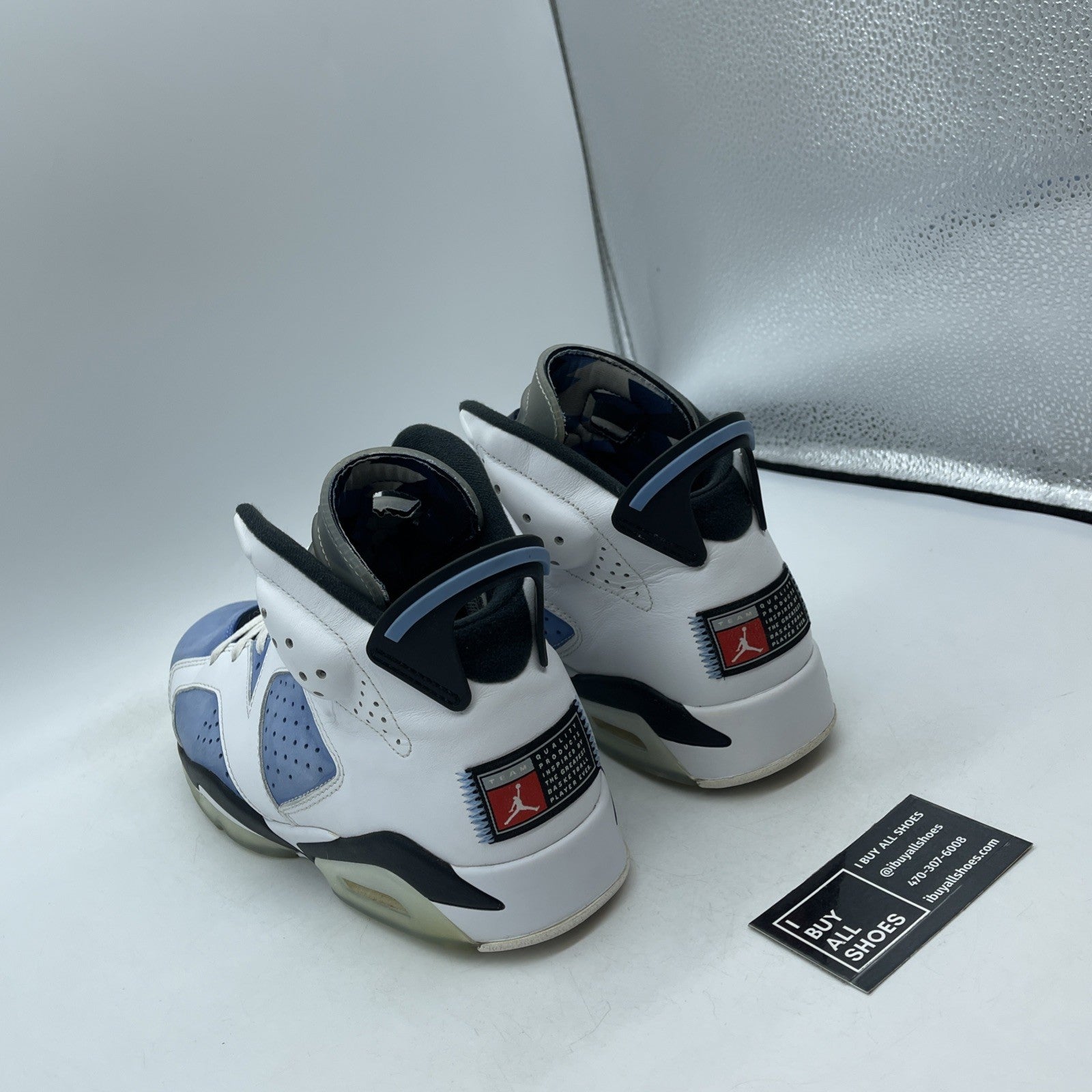 Size 9.5 - Jordan 6 Retro Mid UNC Home Blue White Suede Leather (CT8529-410)