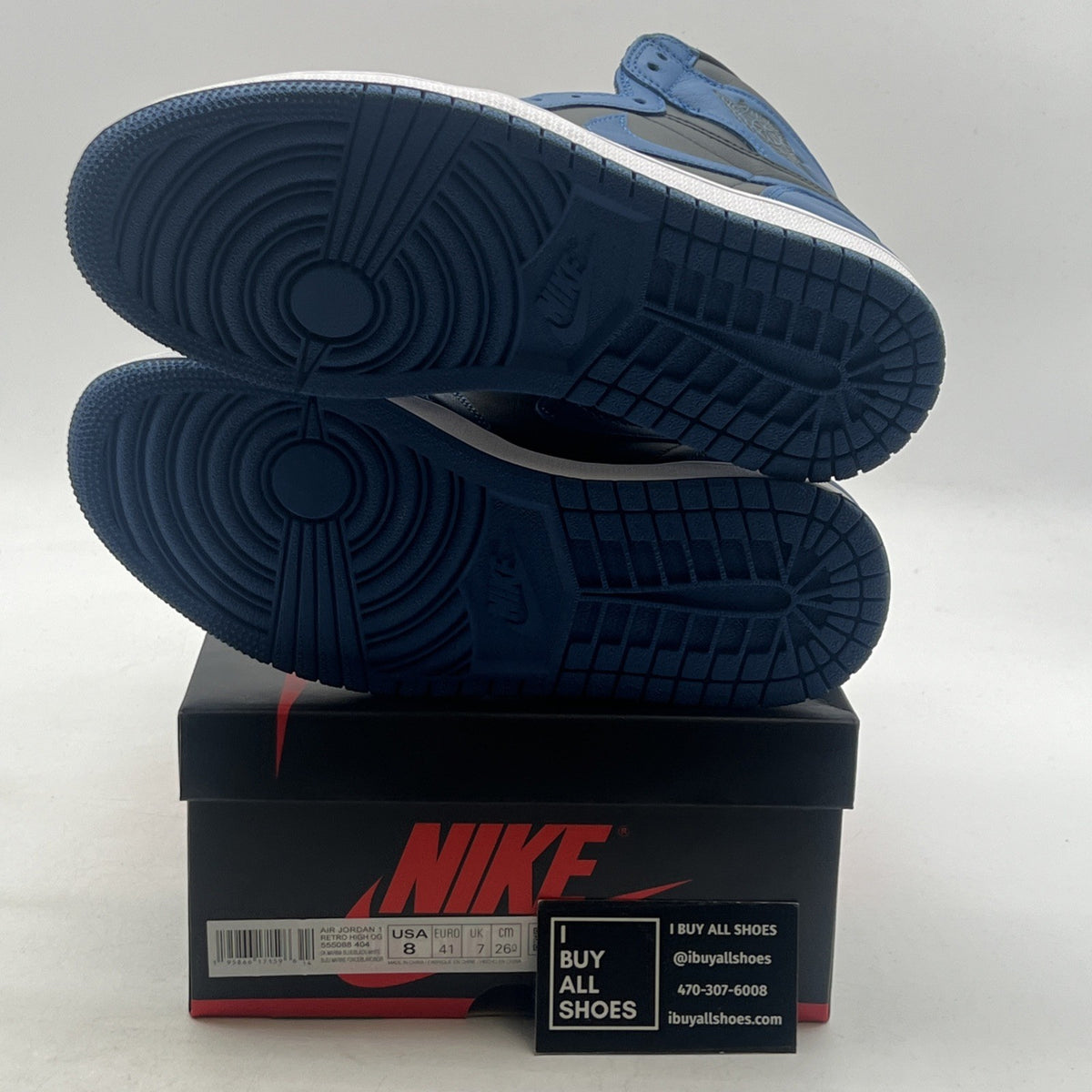 Size 8 - Air Jordan 1 Retro OG High Dark Marina Blue (555088-404)