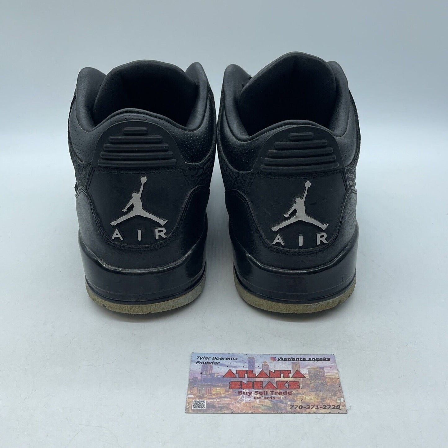 Size 11 - Air Jordan 3 Retro Black Flip Suede White Leather (315767-001)