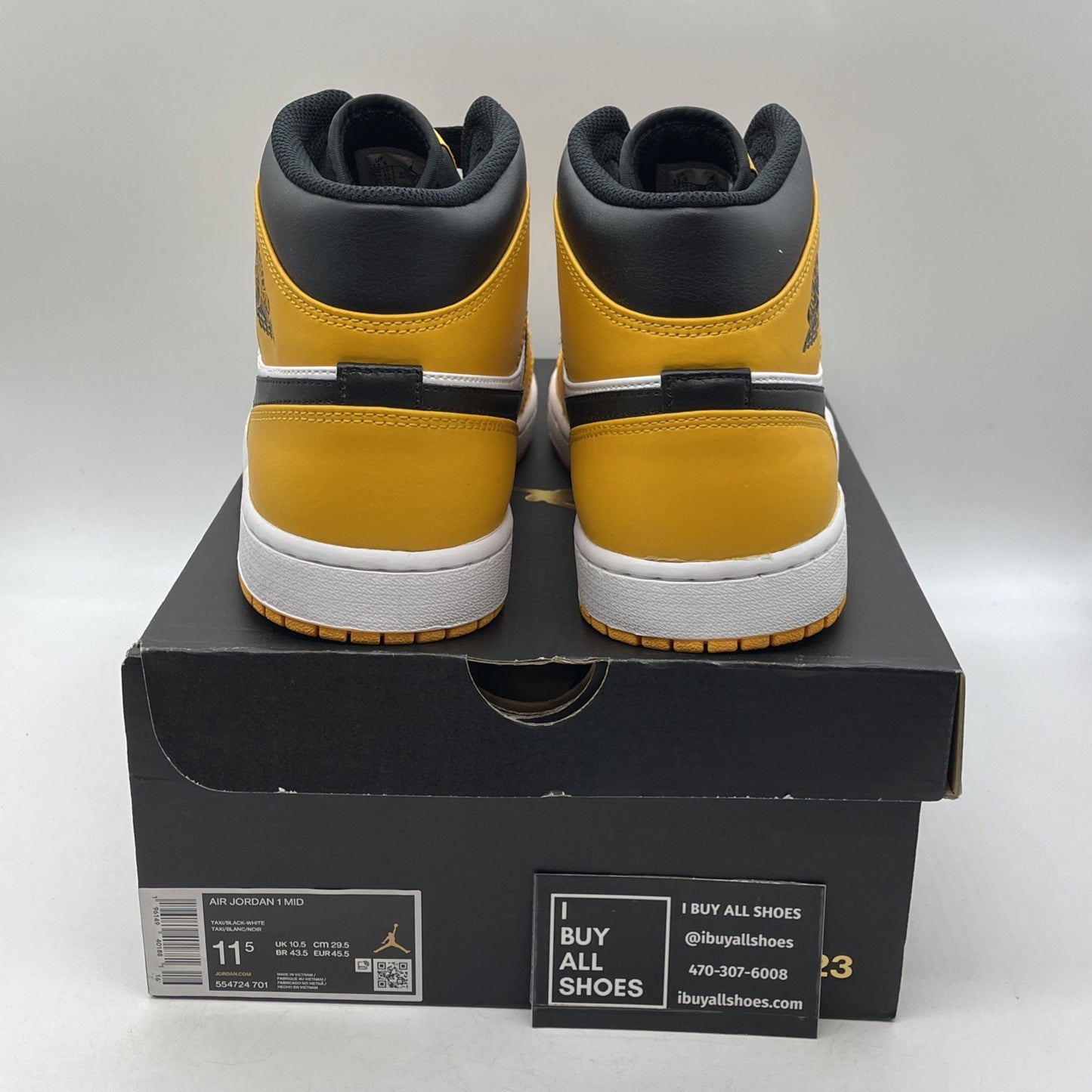 Size 11.5 - Air Jordan 1 Mid Taxi 2022 Leather (554724-701)