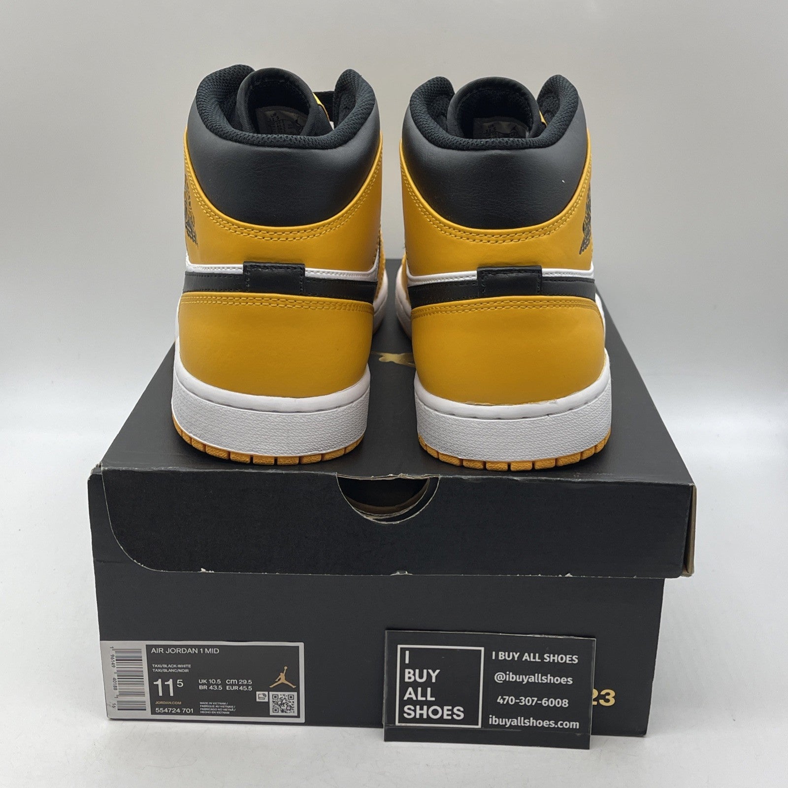 Size 11.5 - Air Jordan 1 Mid Taxi 2022 Leather (554724-701)