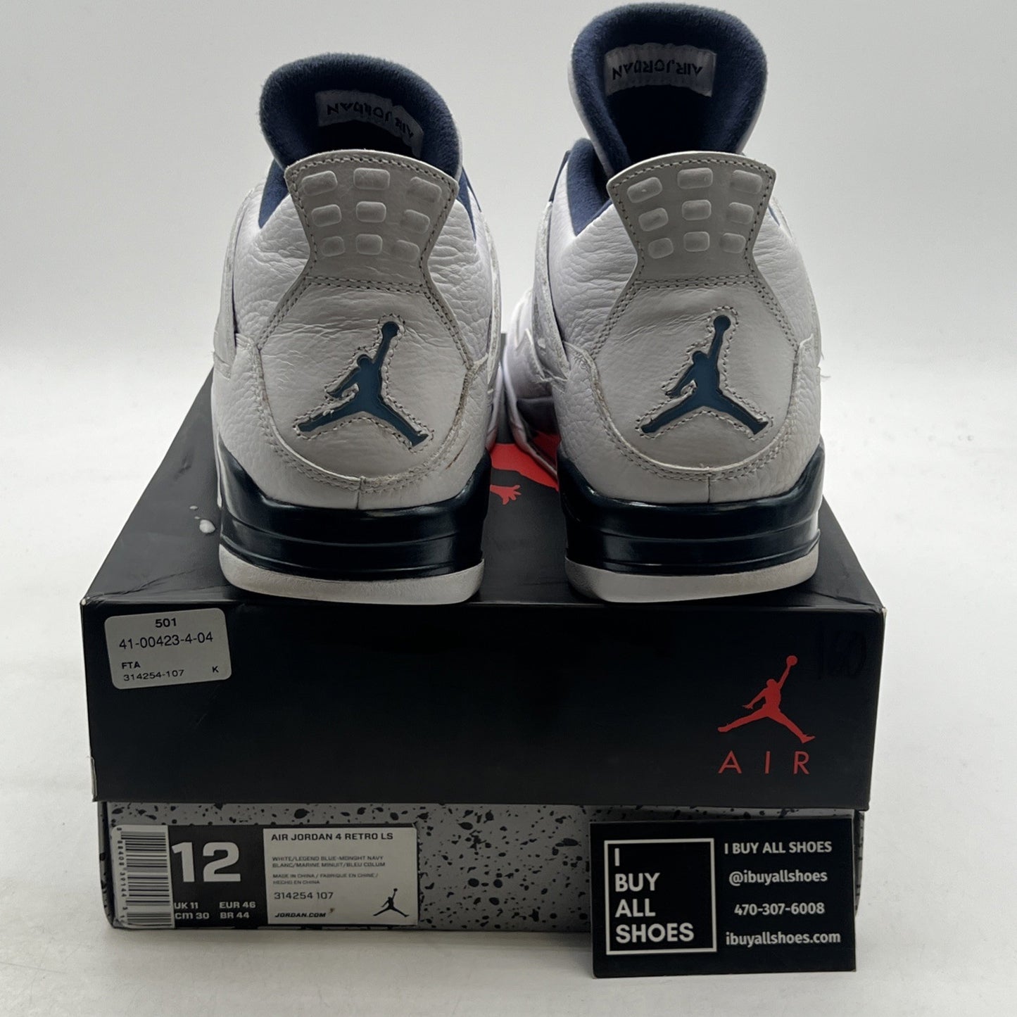 Size 12 - Air Jordan 4 Retro LS Columbia (314254-107)