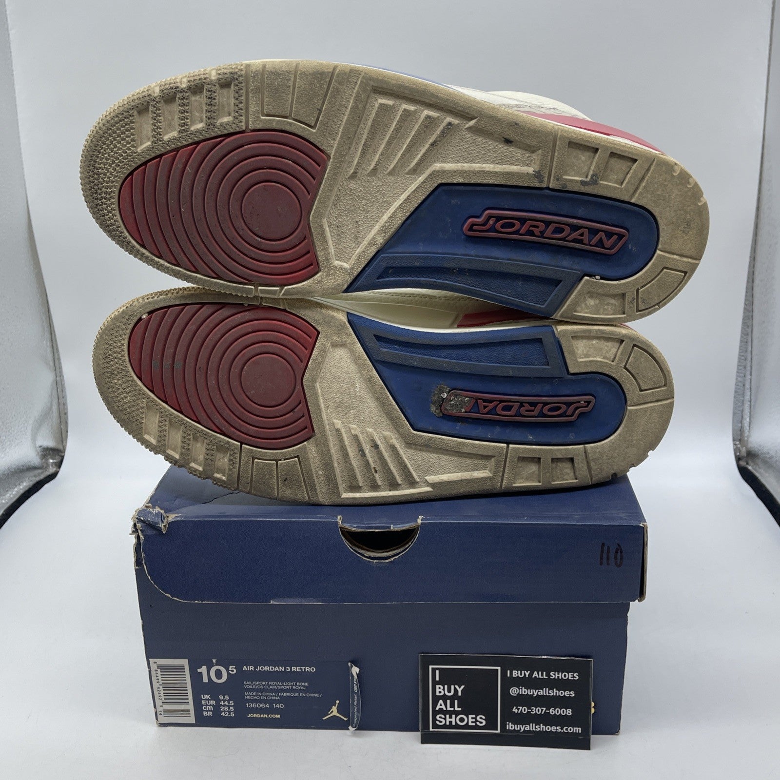 Size 10.5 - Air Jordan 3 Retro International Flight (136064-140)