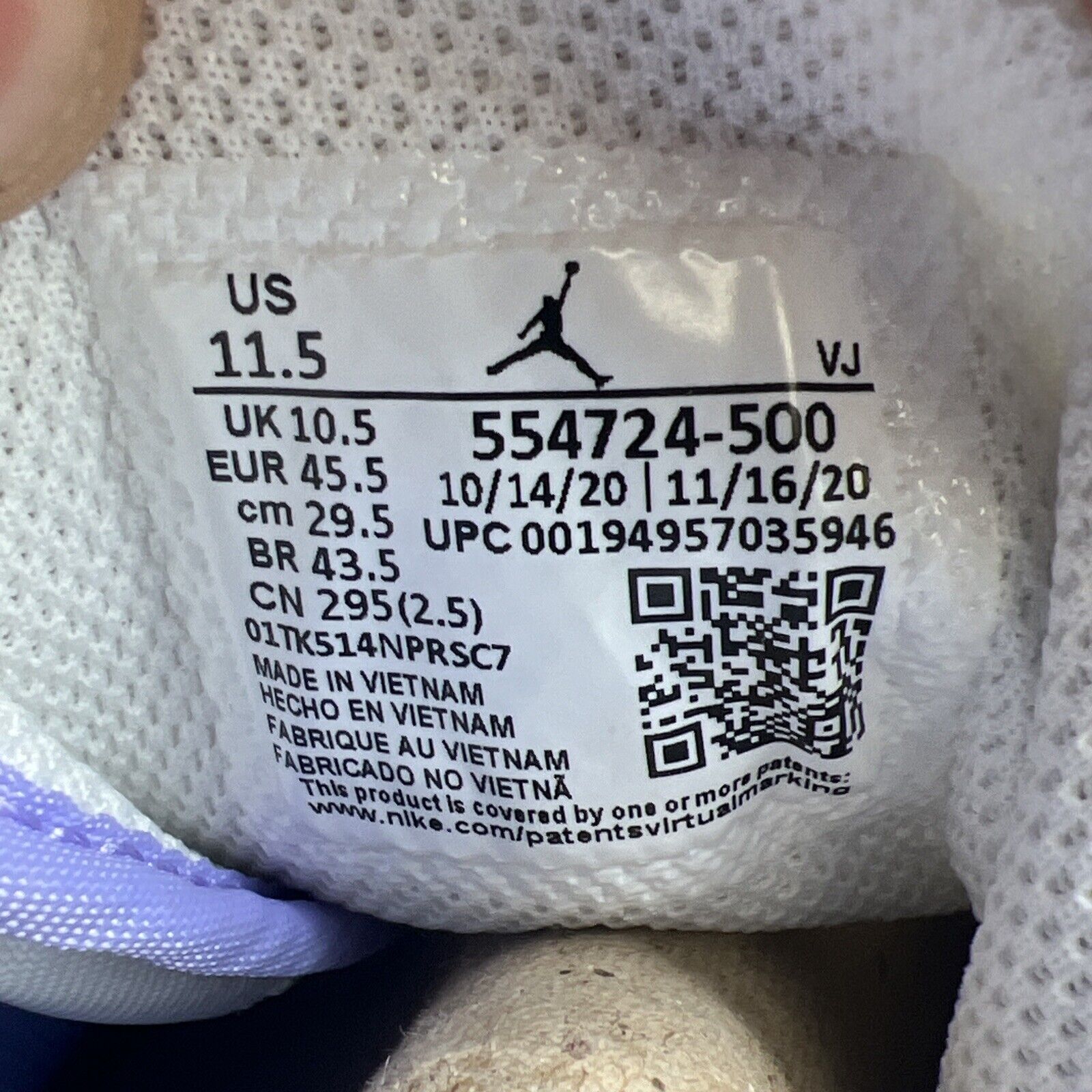 Size 11.5 - Air Jordan 1 Mid Purple Pulse Leather White (554724-500)