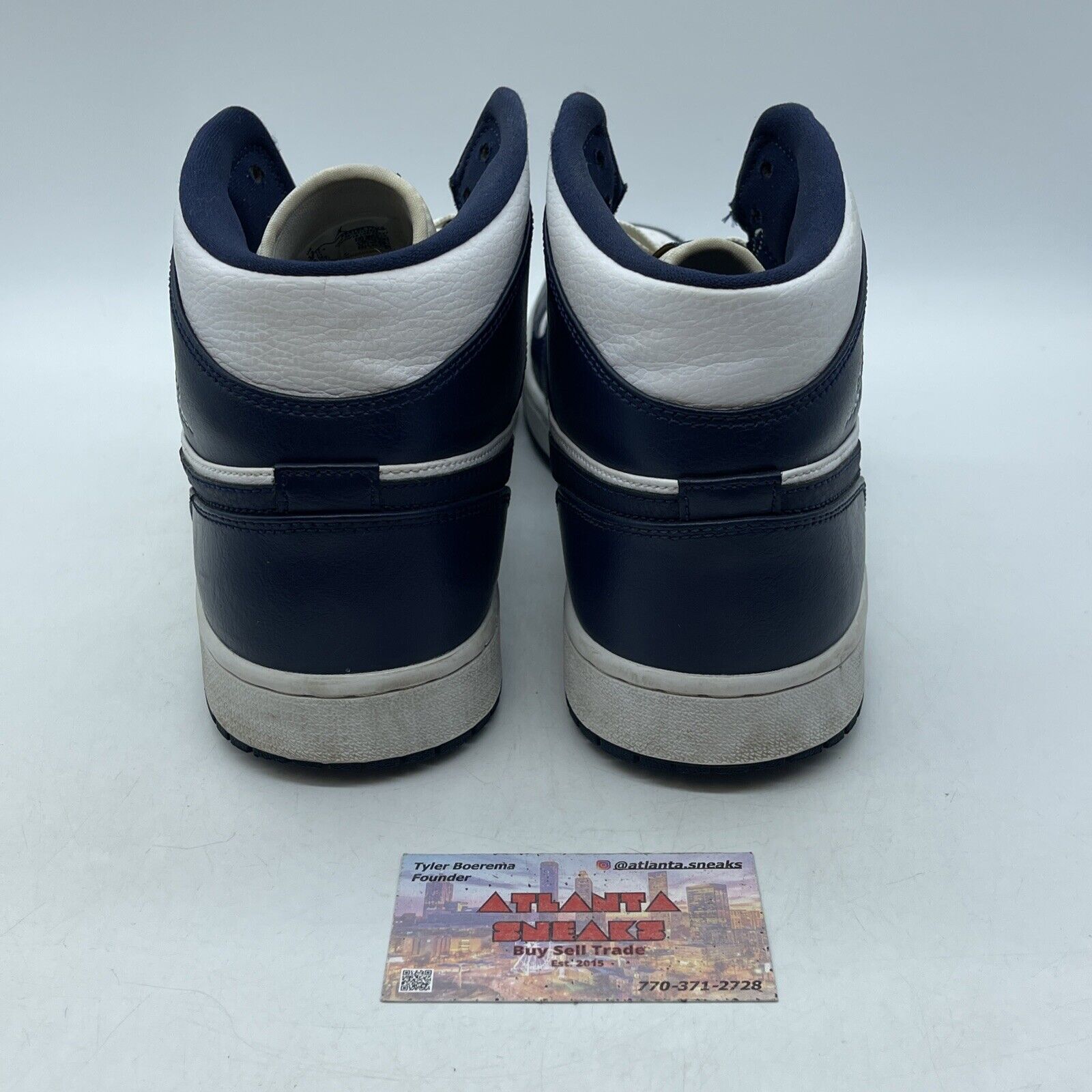 Size 13 - Air Jordan 1 Mid Obsidian Blue White Leather (554724-174)