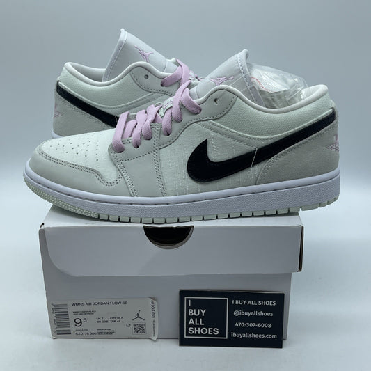 Size 9.5W - Air Jordan 1 SE Low Barely Green Suede Leather (CZ0776-300)