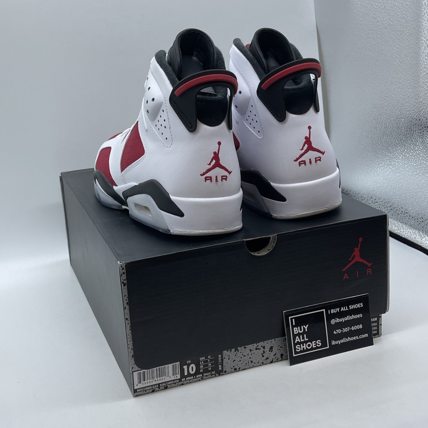 Size 10 - Air Jordan 6 Retro 2014 Carmine Red White Leather (384664-160)
