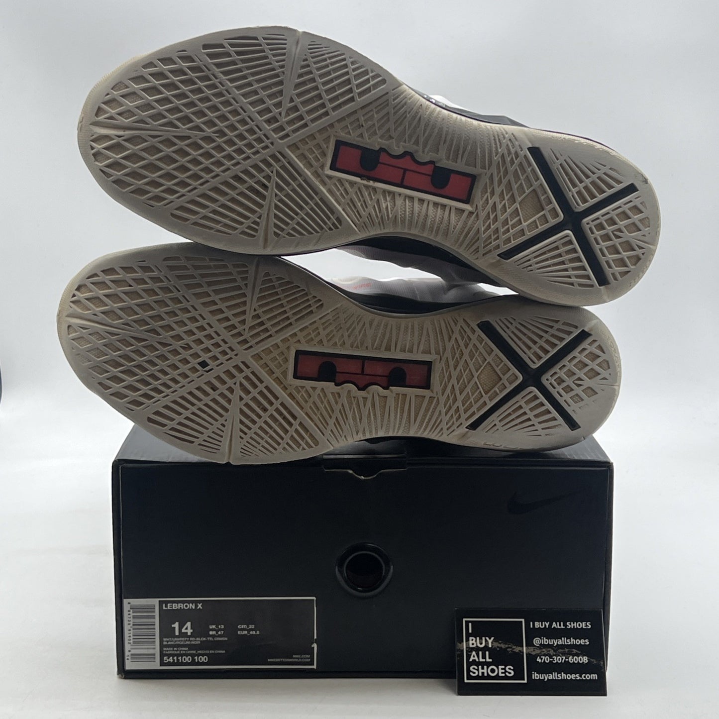 Size 14 - Nike LeBron 10 Heat Home (541100-100)