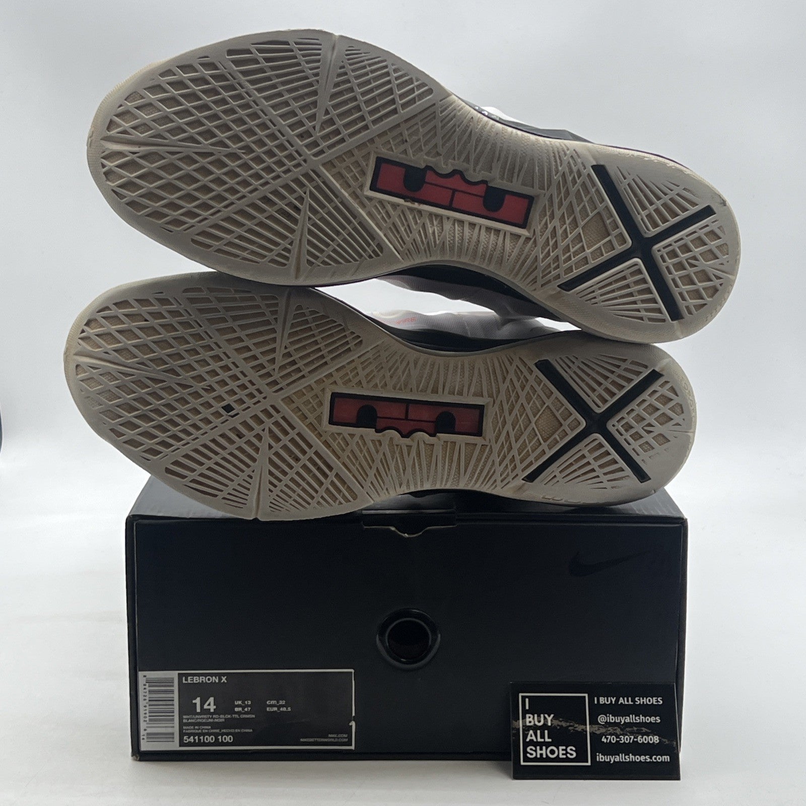 Size 14 - Nike LeBron 10 Heat Home (541100-100)