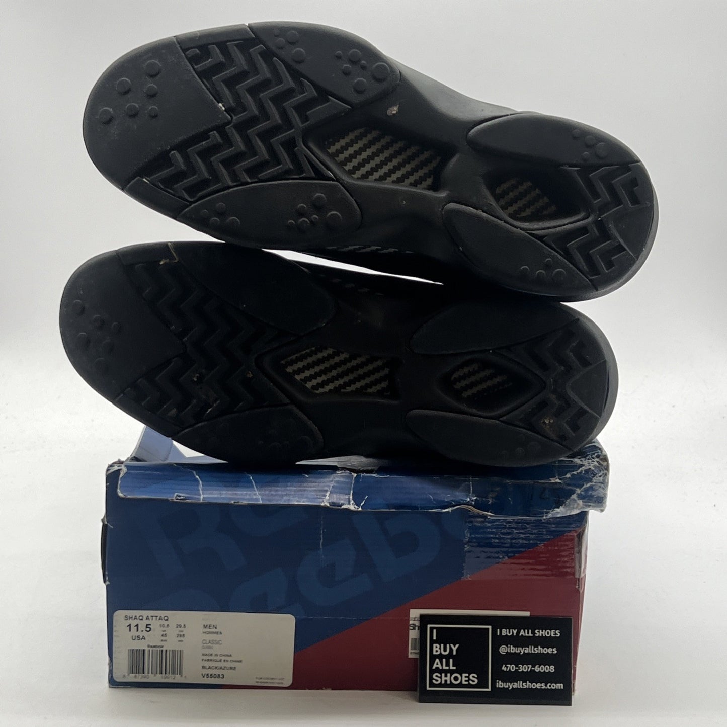 Size 11.5 - Reebok Shaq Attaq 2013 Black Azure (V55083)