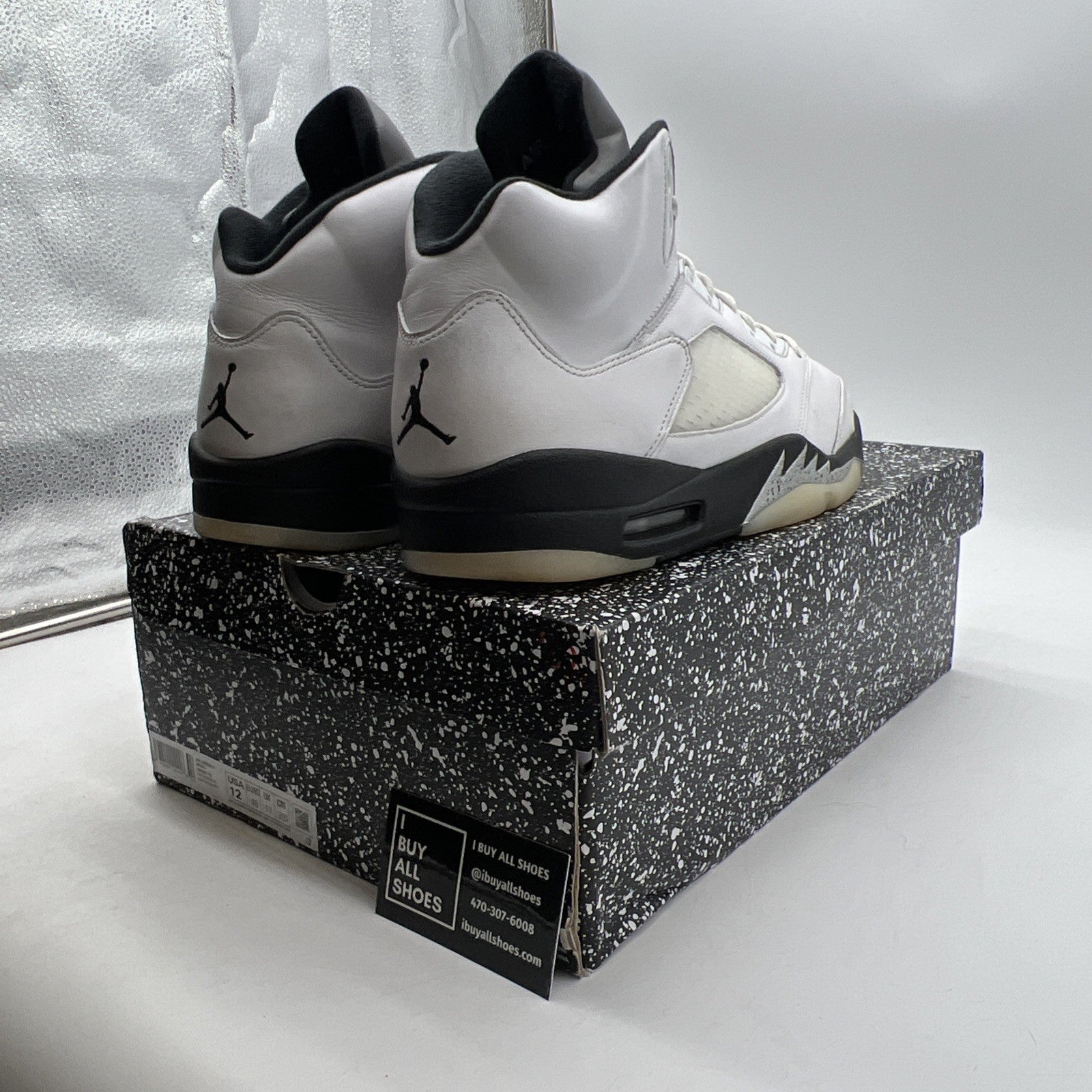 Size 12 - Air Jordan 5 Retro White Black (DD0587-110)