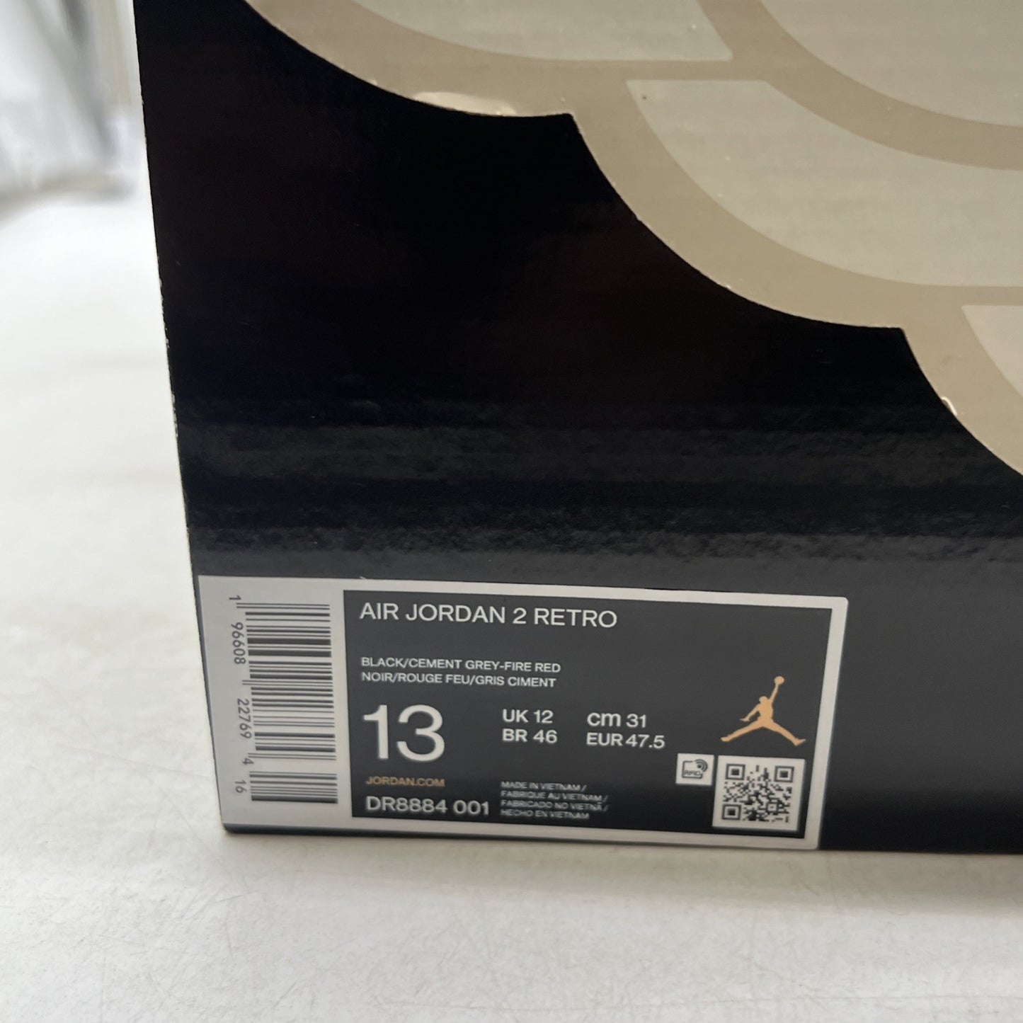 Size 13 - Air Jordan 2 Retro Black Cement (DR8884-001)