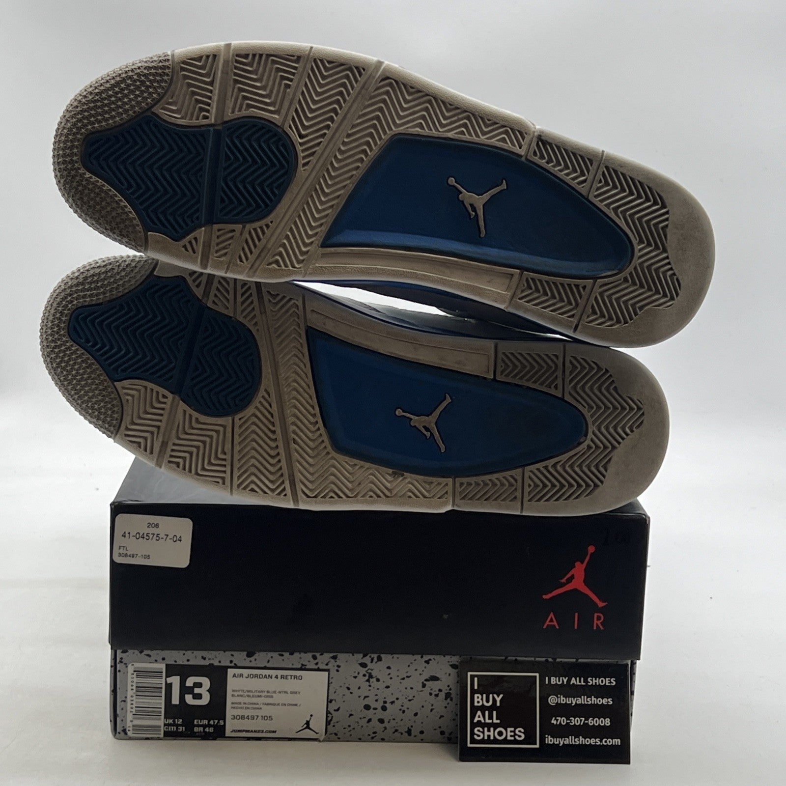 Size 13 - Air Jordan 4 Retro 2024 Military Blue (308497-105)