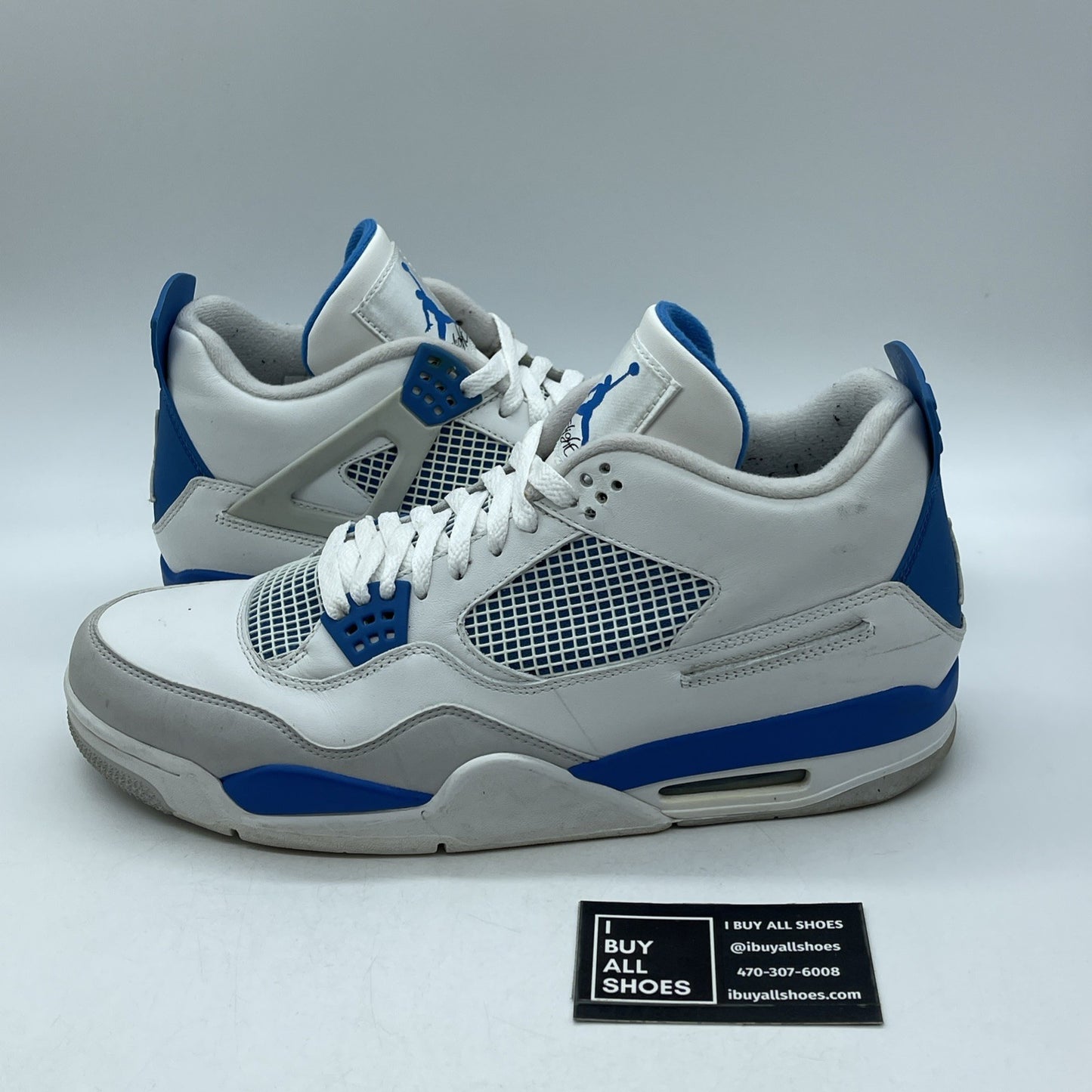 Size 13 - Air Jordan 4 Retro 2024 Military Blue Grey White Suede (308497-105)