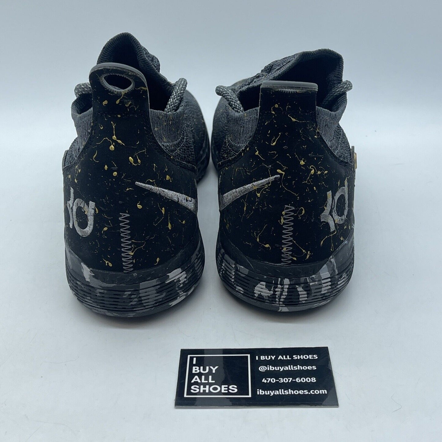 Size 11 - Nike Zoom KD 11 Gold Splatter Grey Yellow Black Suede (AO2604-901)