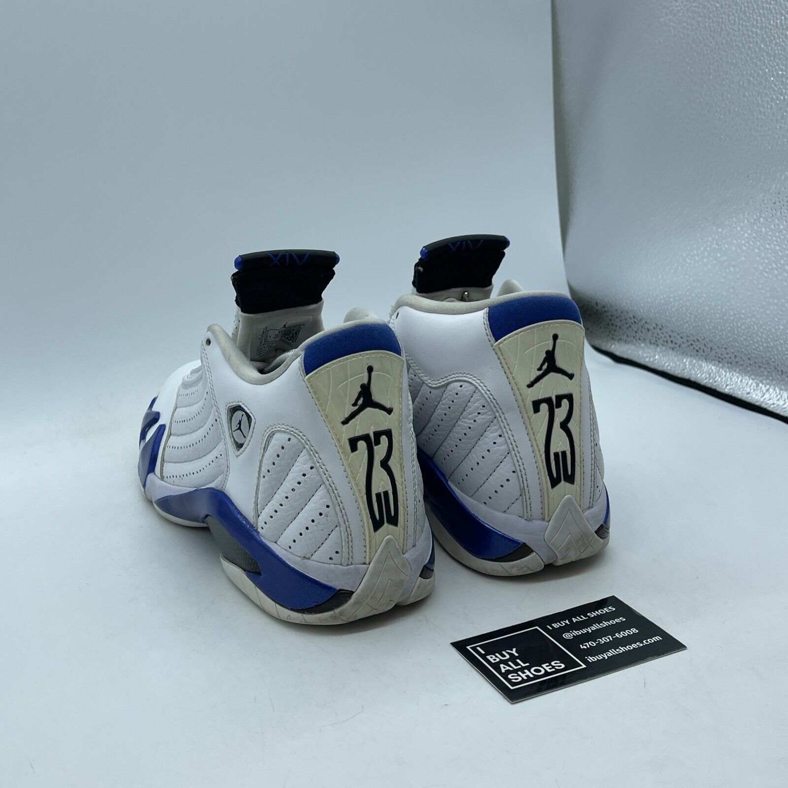 Size 8.5 - Air Jordan 14 Retro Hyper Royal White Blue Leather (487471-104)