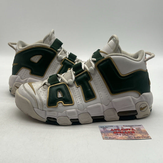 Size 10 - Nike Air More Uptempo QS Atlanta Green Gold White Leather (AJ3139-100)