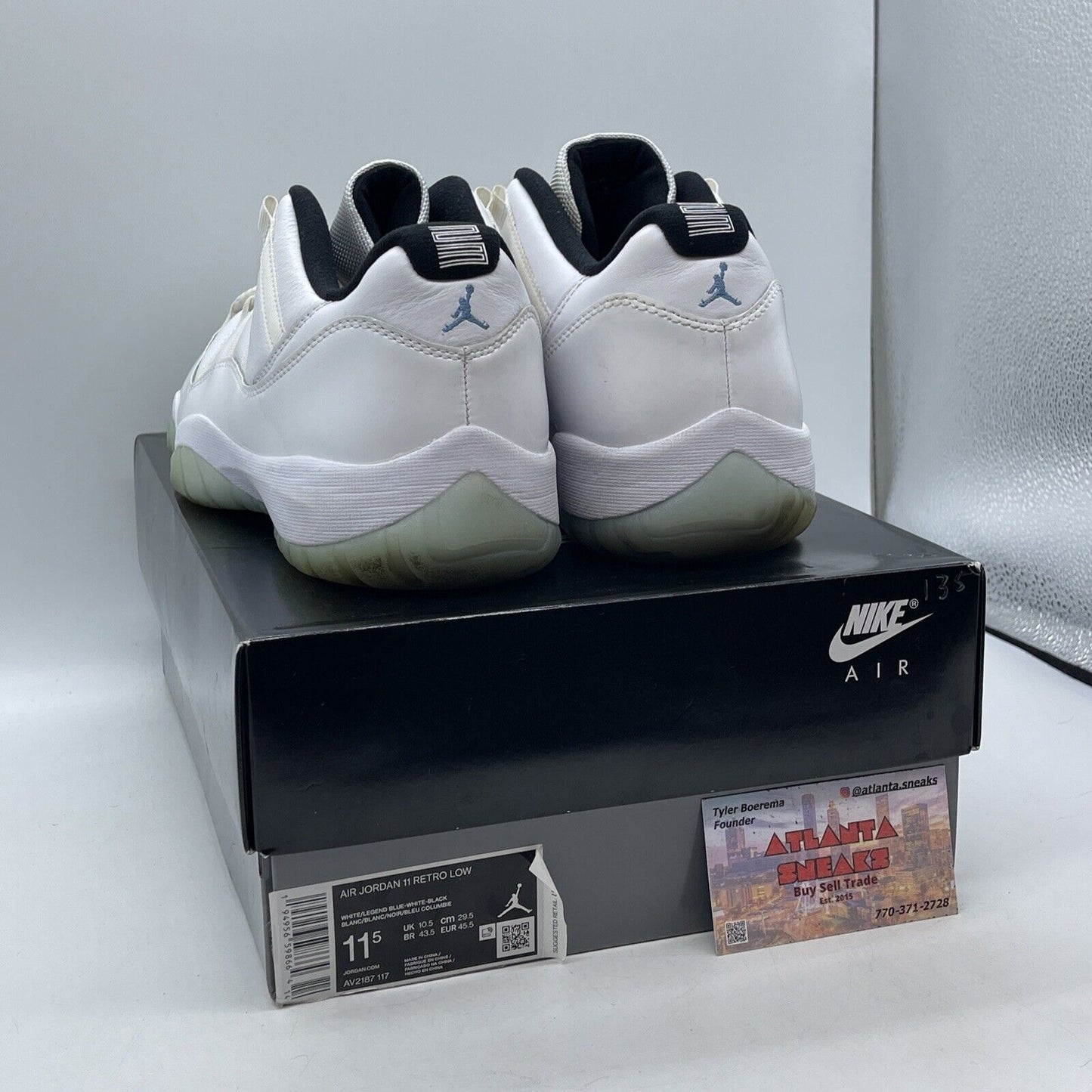 Size 11.5 - Jordan 11 Retro Low Legend Blue Black White Leather (AV2187-117)