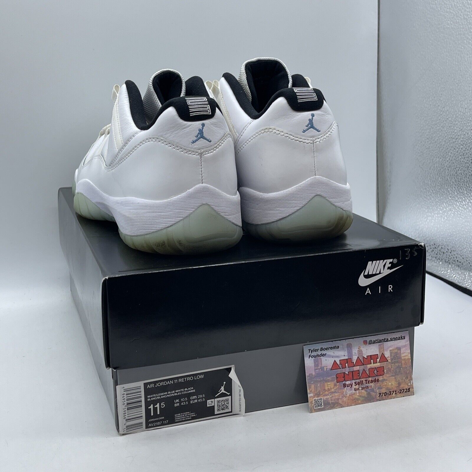 Size 11.5 - Jordan 11 Retro Low Legend Blue Black White Leather (AV2187-117)