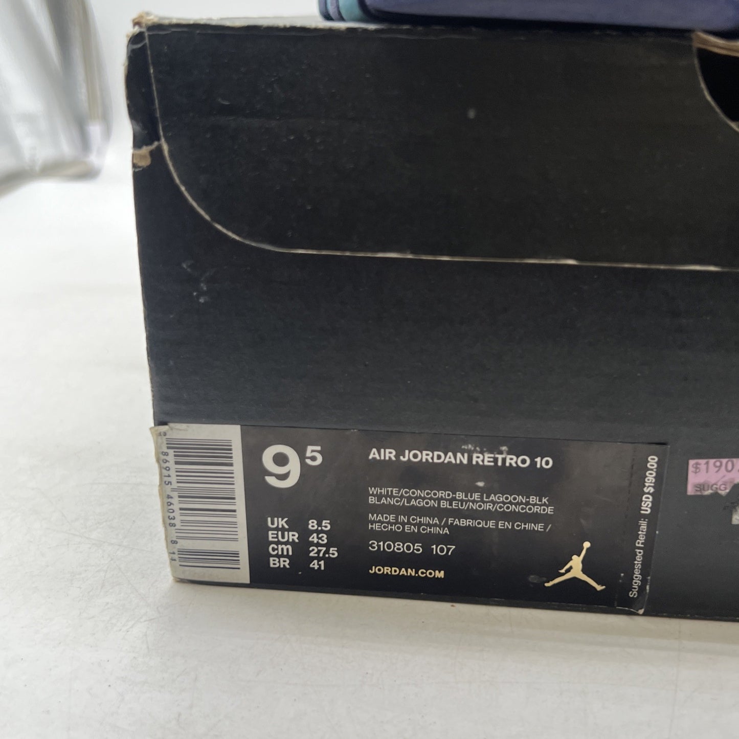 Size 9.5 - Air Jordan 10 Retro Charlotte Hornets (310805-107)