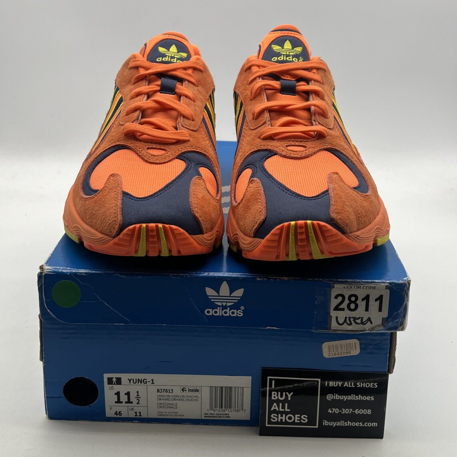 Size 11.5 - adidas Yung-1 Hi-Res Orange (B37613)