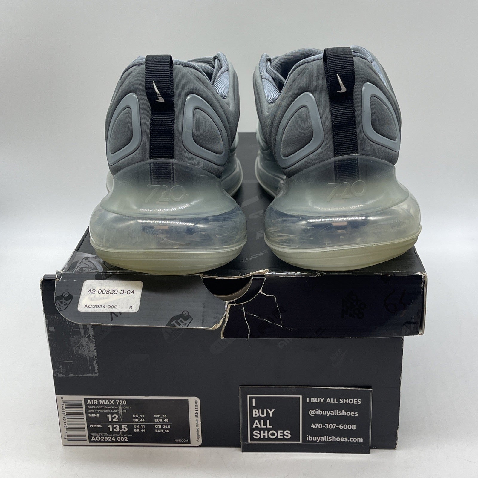 Size 12 - Nike Air Max 720 Cool Grey (AO2924-002)