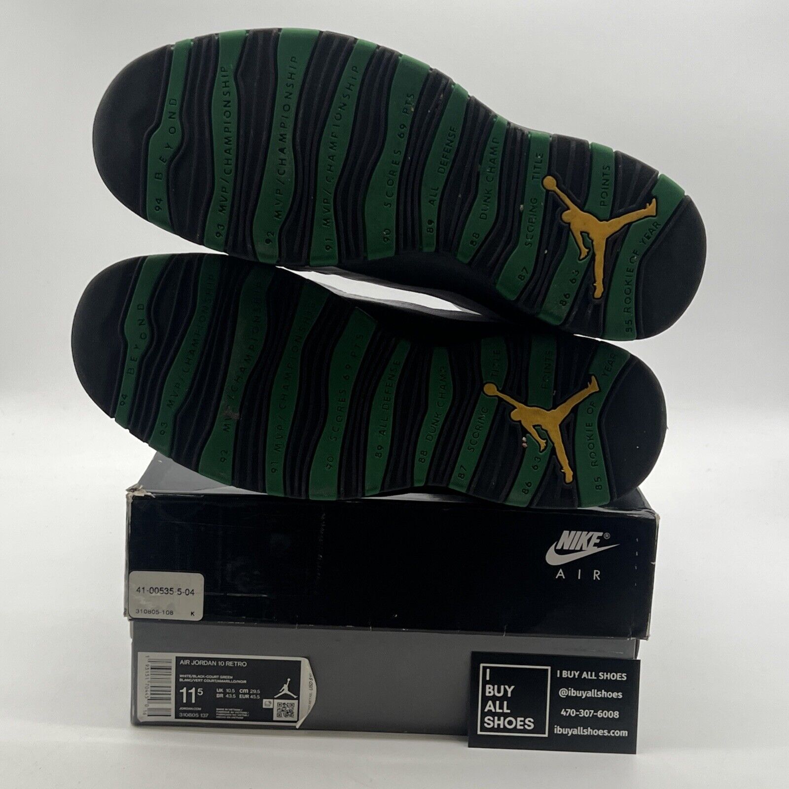 Size 11.5 - Air Jordan 10 Retro 2019 Seattle (310805-137)