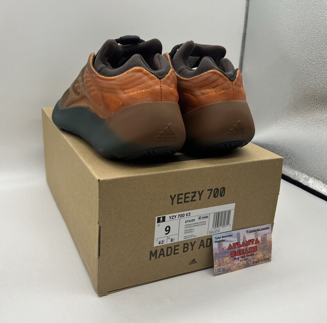 Size 9 - adidas Yeezy 700 V3 Copper Fade Brown Black Brand New Og All DS