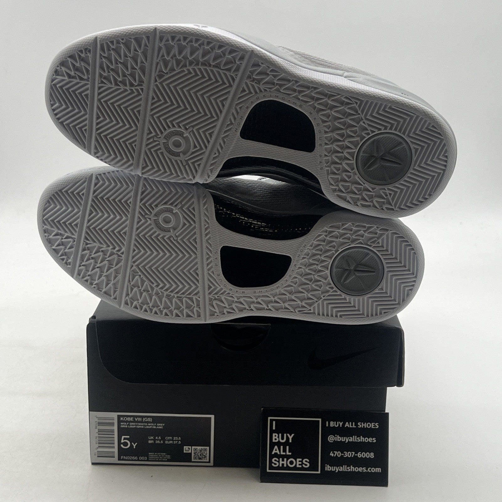 Size 5Y -  Nike Kobe 8 Protro Low White Metallic Gold (FN0266-003)