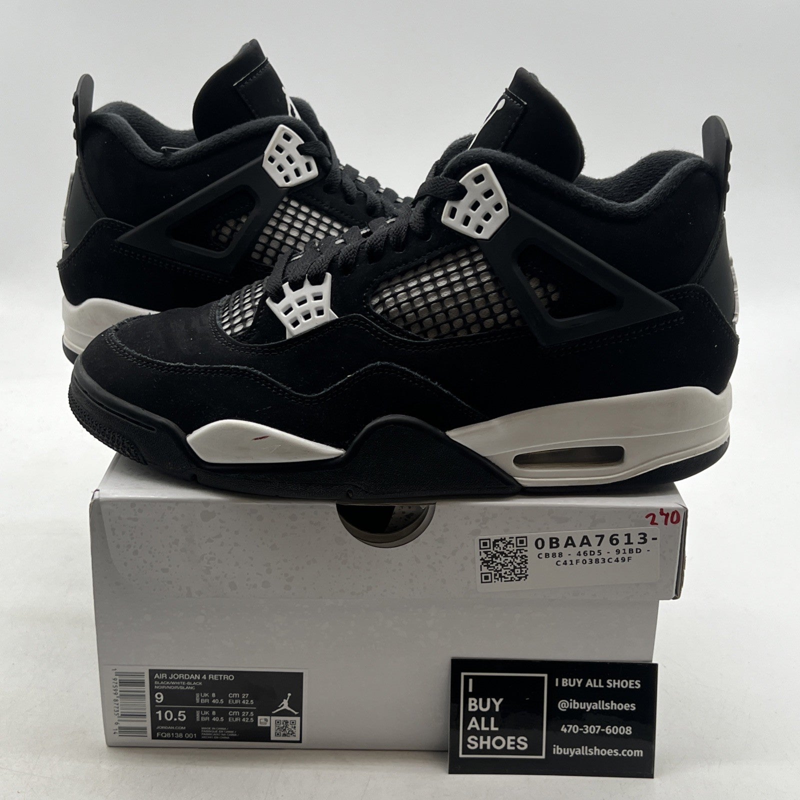 Size 9 - Air Jordan 4 Retro White Thunder (FQ8138-001)