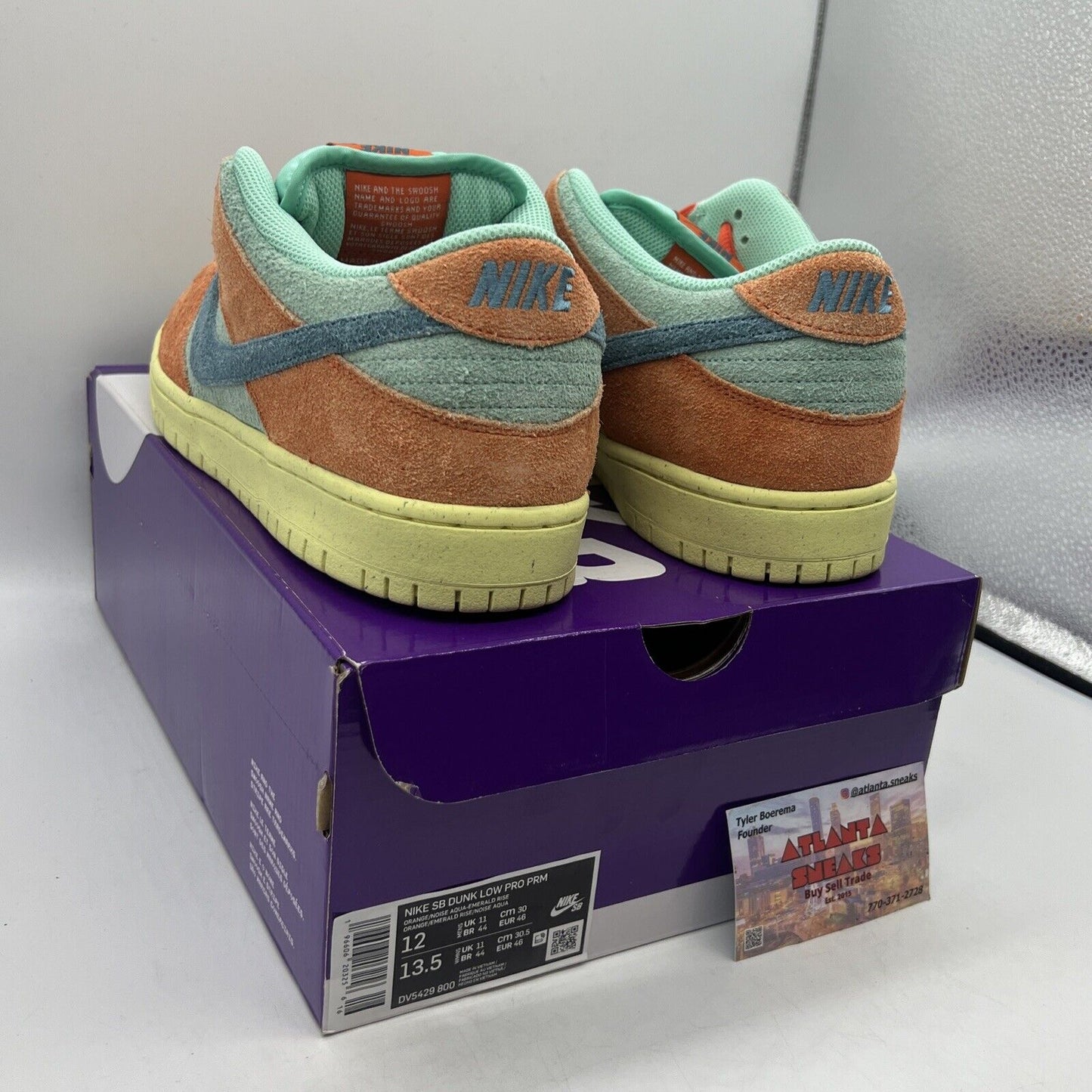 Size 12 - Nike SB Dunk Low Orange Emerald Rise Brand New Og All