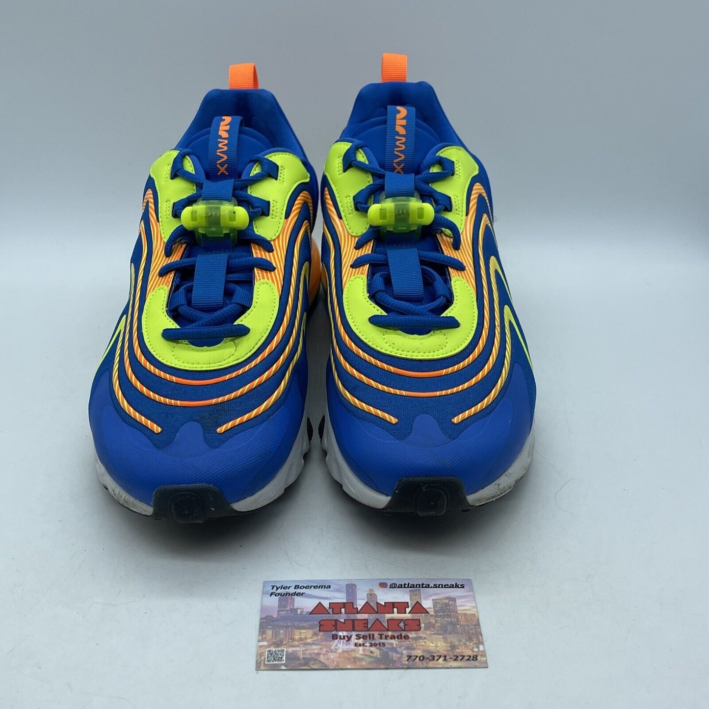 Size 12 - Nike Air Max 270 React ENG Blue White Orange Leather Suede CD0113-401