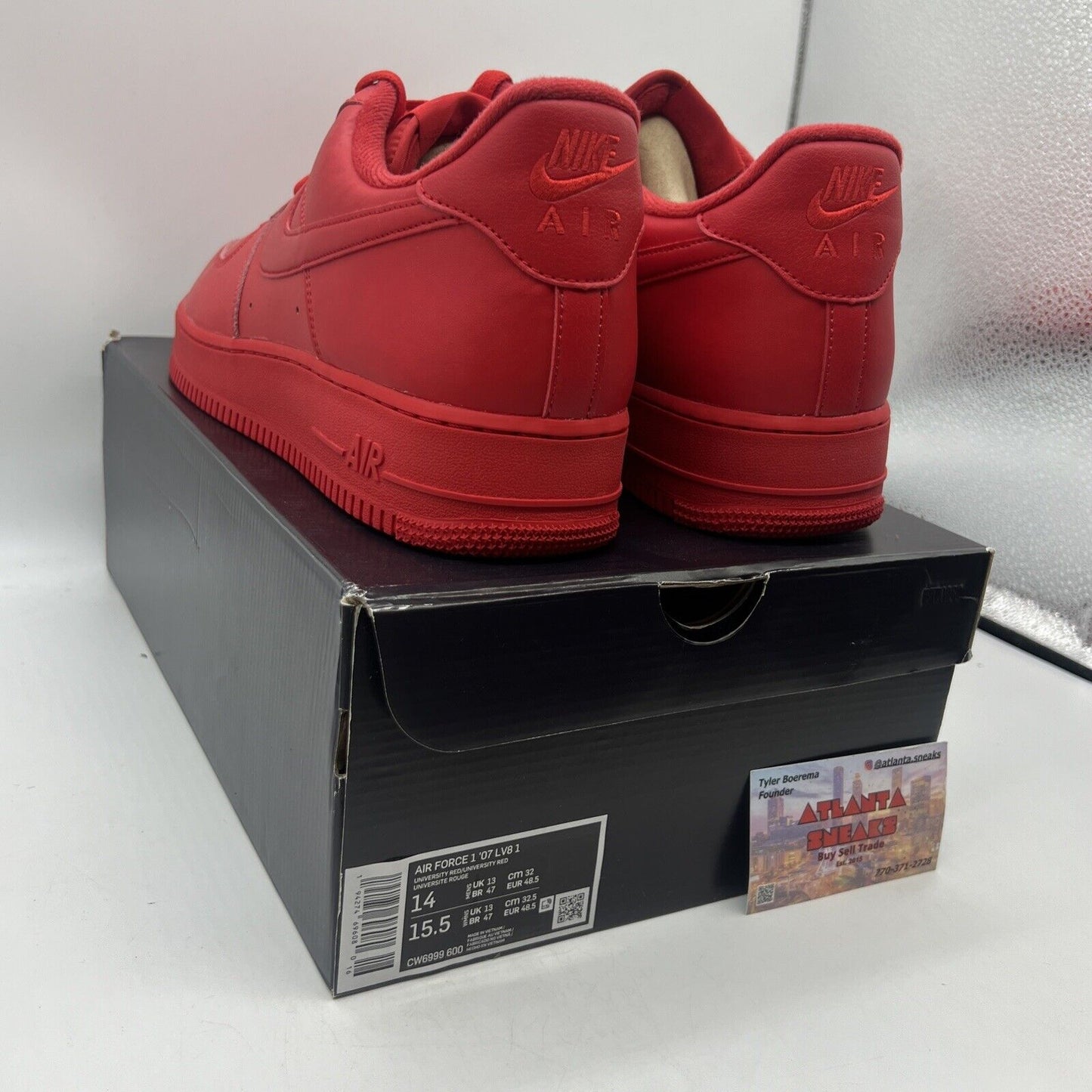 Size 14 - Nike Air Force 1 Low Triple Red Brand New Og All Leather DS