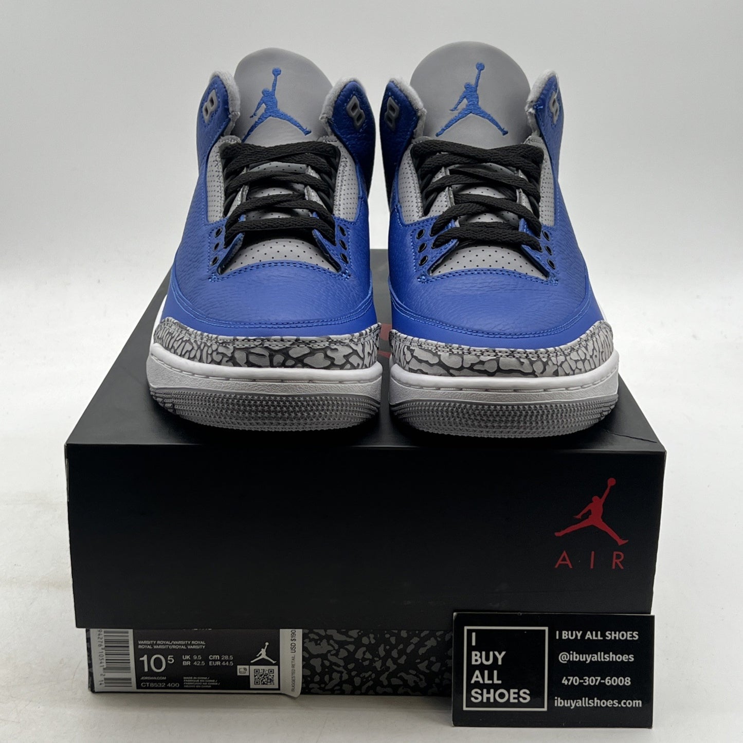 Size 10.5 - Air Jordan 3 Retro Varsity Royal 2020 (CT8532-400)