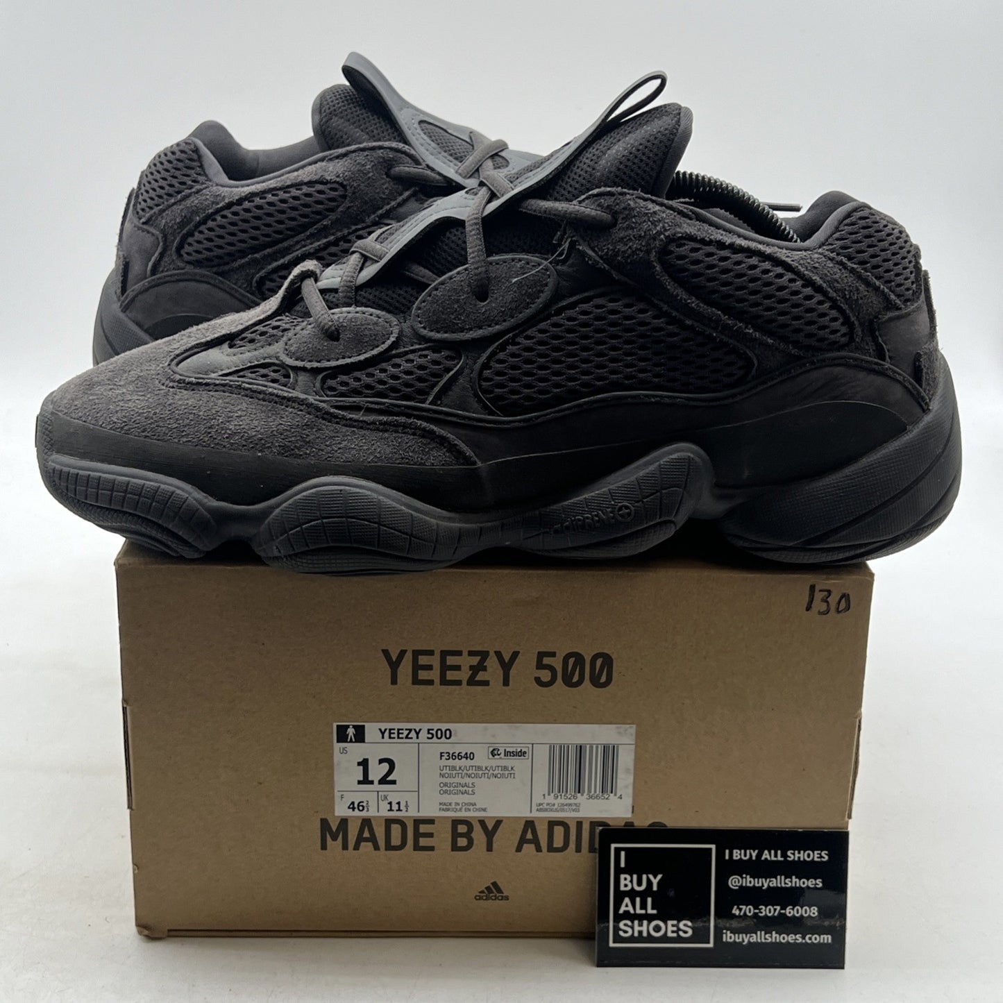 Size 12 - adidas Yeezy 500 Low Utility Black (F36640)