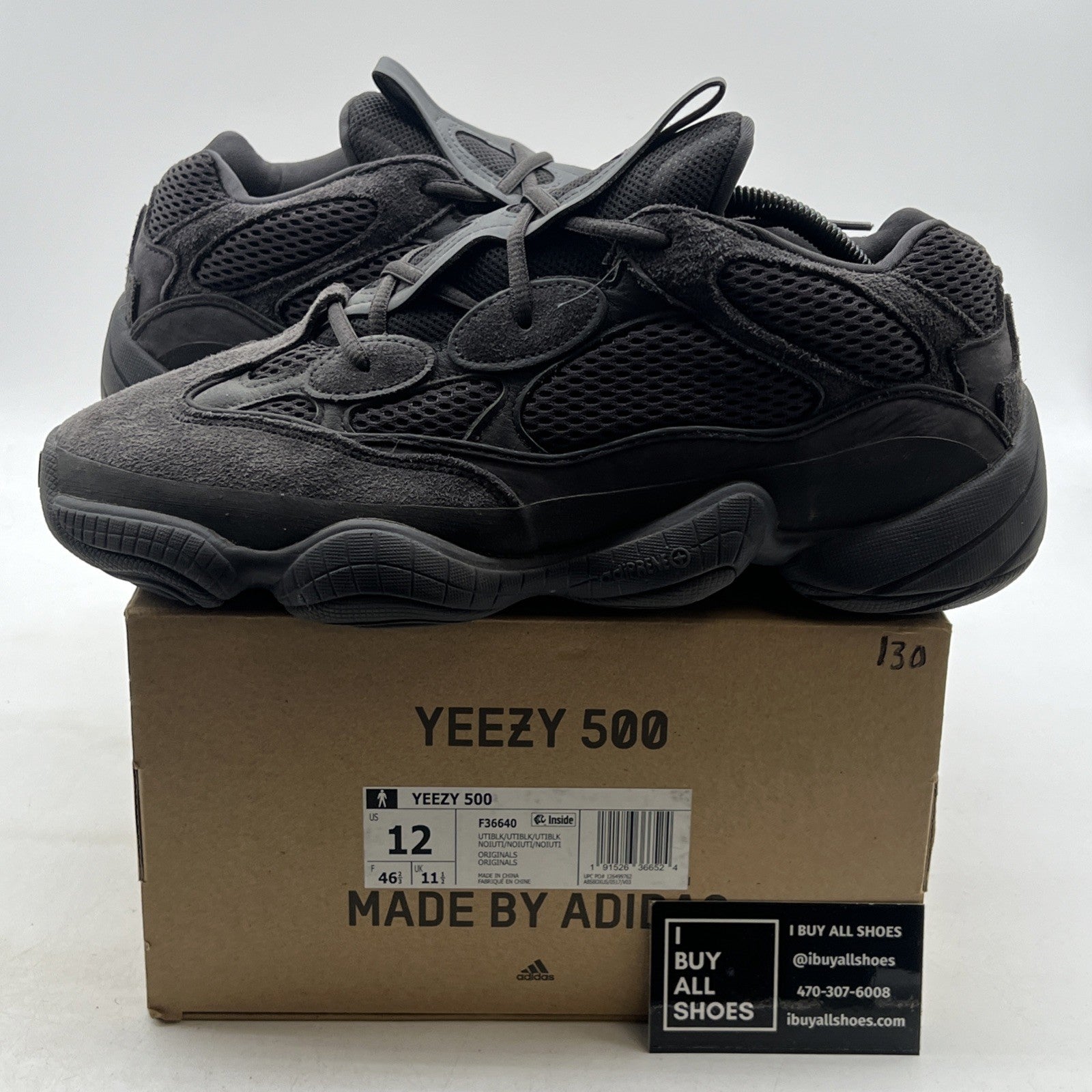 Size 12 - adidas Yeezy 500 Low Utility Black (F36640)