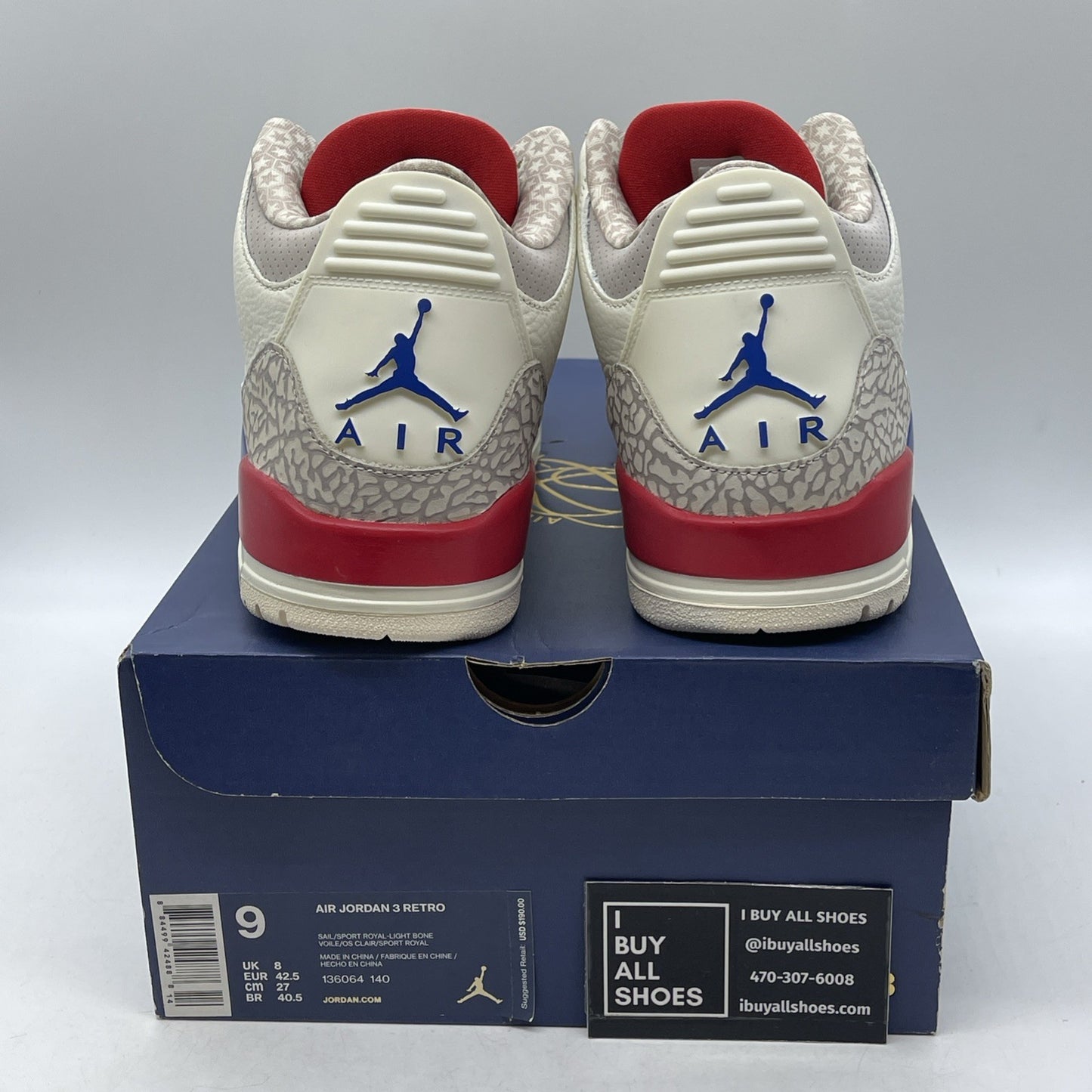 Size 9 - Air Jordan 3 Retro International Flight (136064-140)