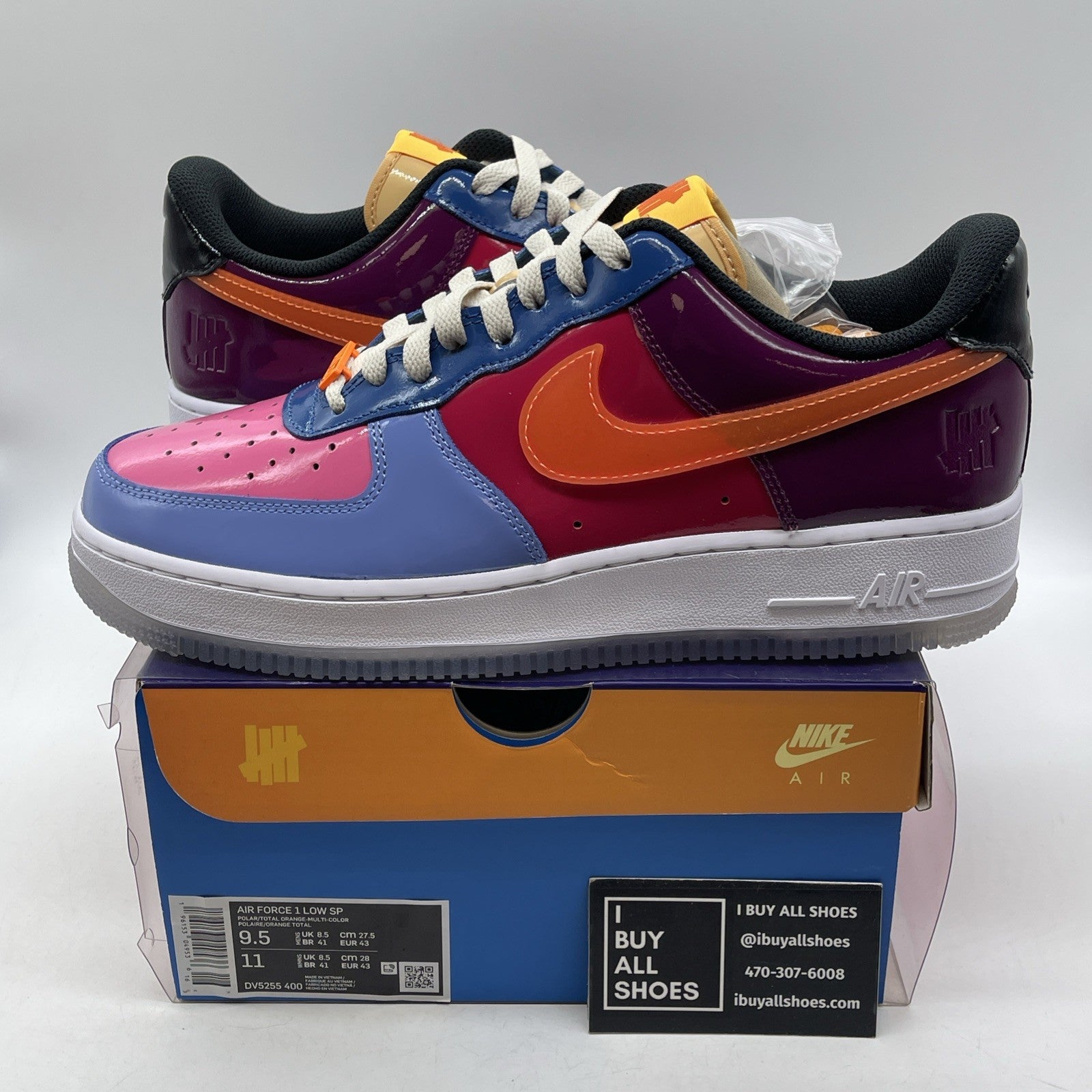 Size 9.5 - Nike Undefeated x Air Force 1 Low Total Orange Leather (DV5255-400)