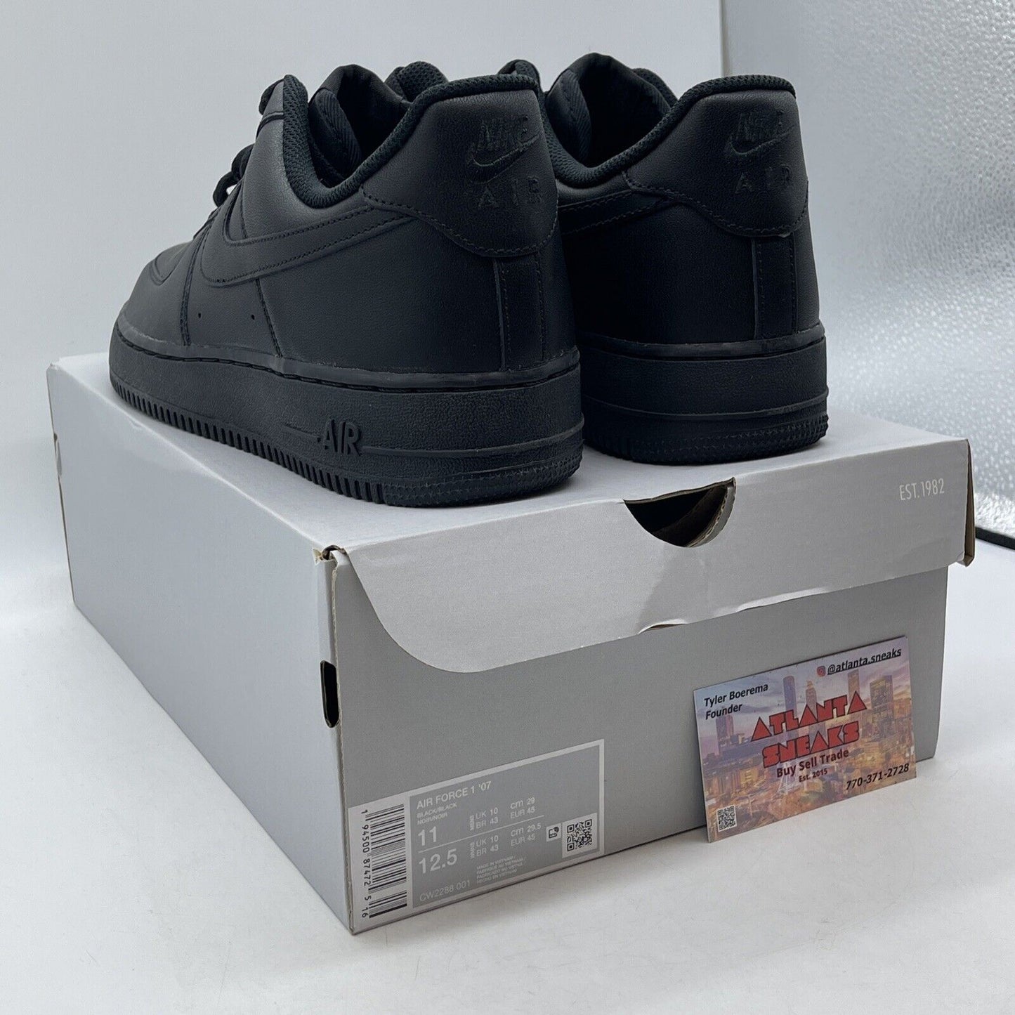Size 11 - Nike Air Force 1 '07 Low Triple Black Leather (CW2288-001)