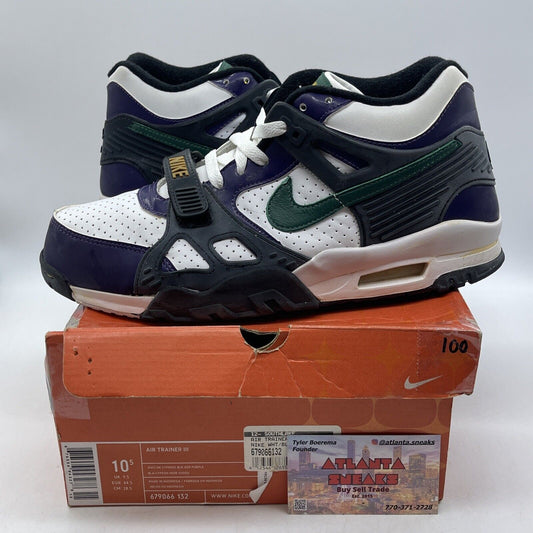 Size 10.5 - Nike Air Trainer 3 White Purple Black Leather (679066-132)