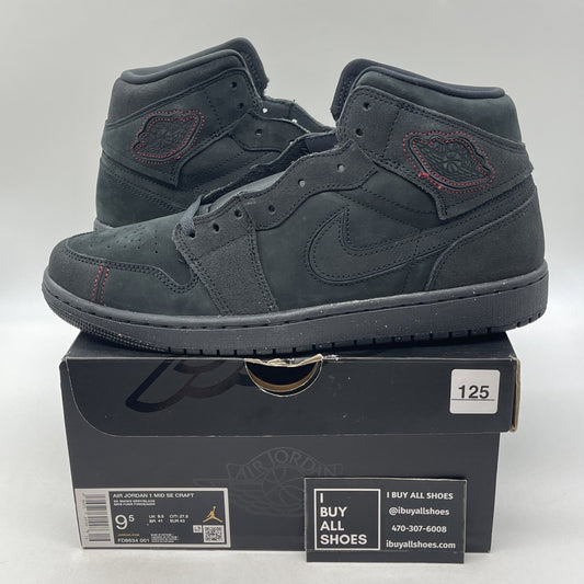 Size 9.5 - Air Jordan 1 SE Craft Mid Dark Smoke Red (FD8634-001)