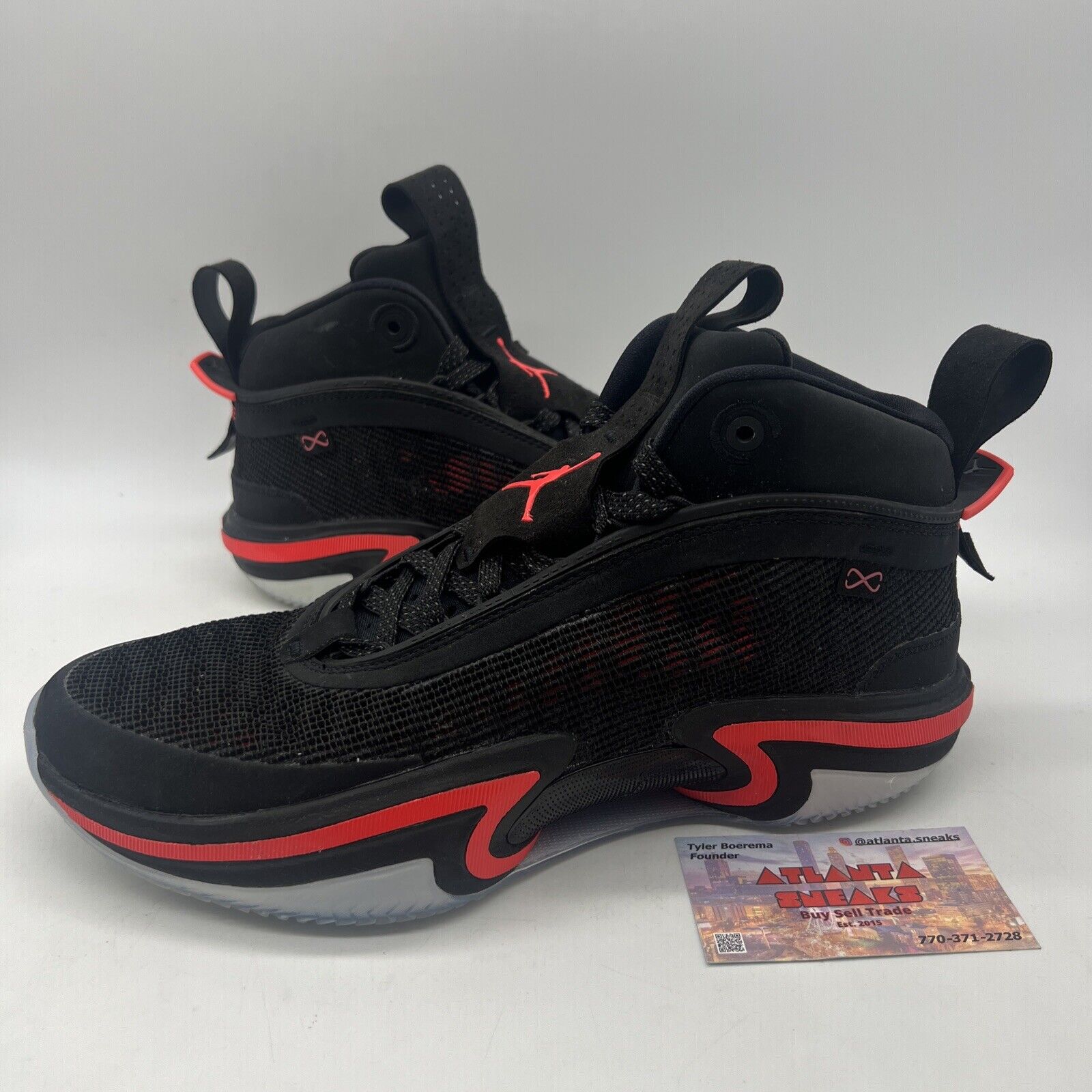 Size 9.5 - Air Jordan 36 Black Infrared Icey Suede (CZ2650-001)