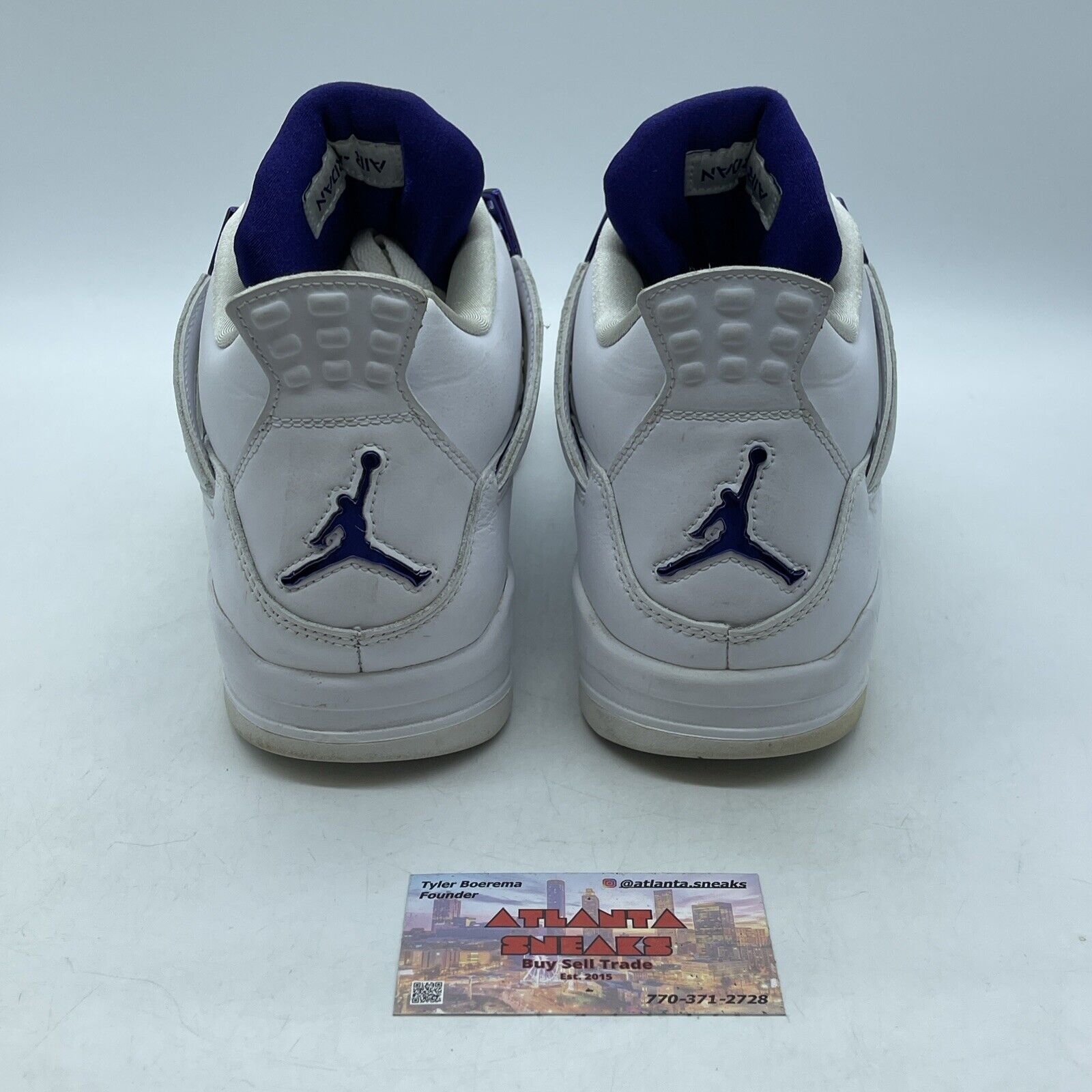 Size 10.5 - Jordan 4 Retro Mid Purple Metallic White Leather (CT8527-115)