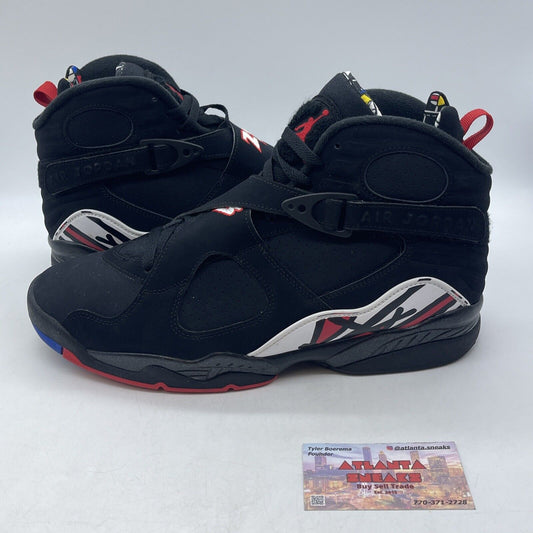 Size 12 - Jordan 8 Retro Mid Playoff Black White Red Yellow (305381-062)