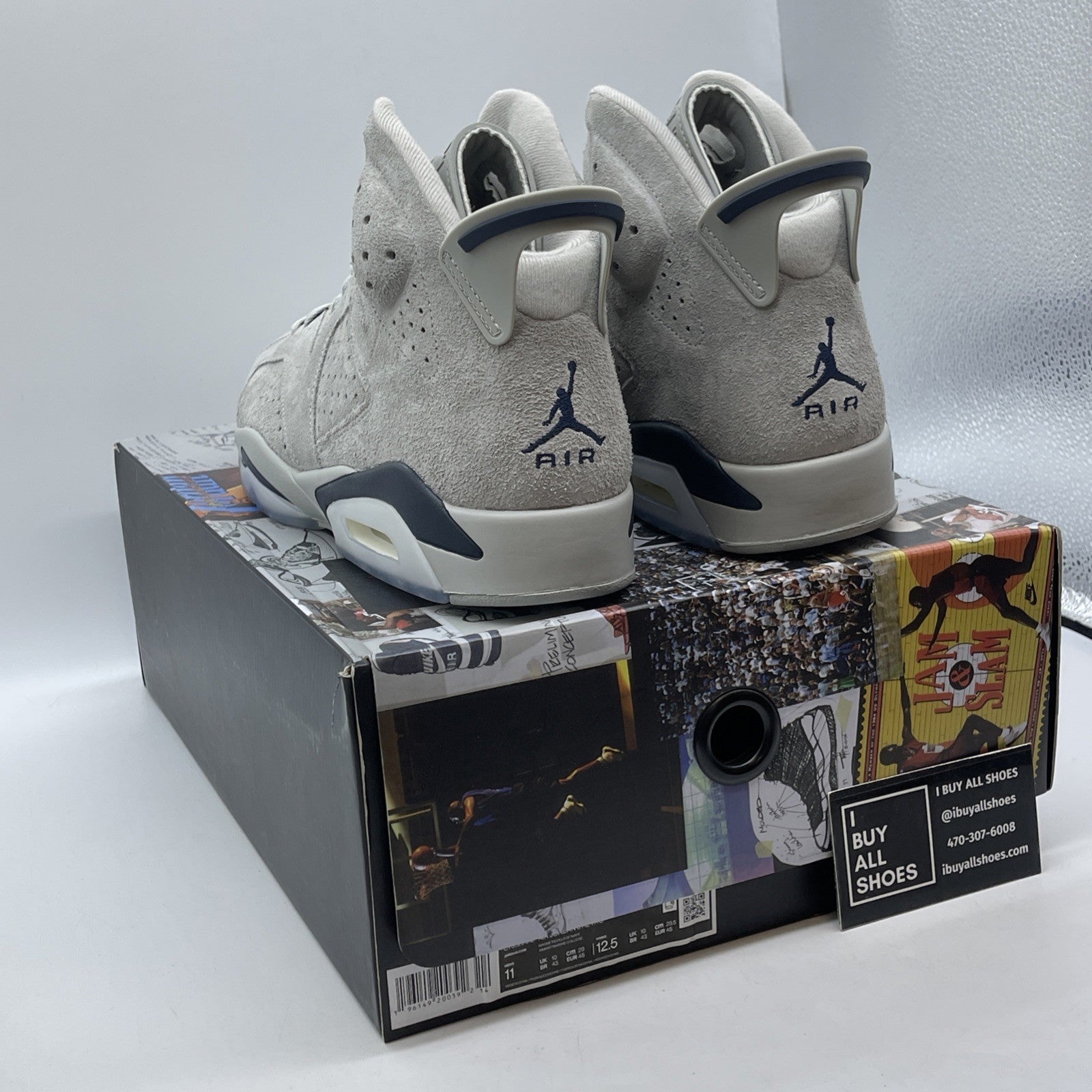 Size 11 - Jordan 6 Retro Mid Georgetown Blue Grey Blue Suede (CT8529-012)