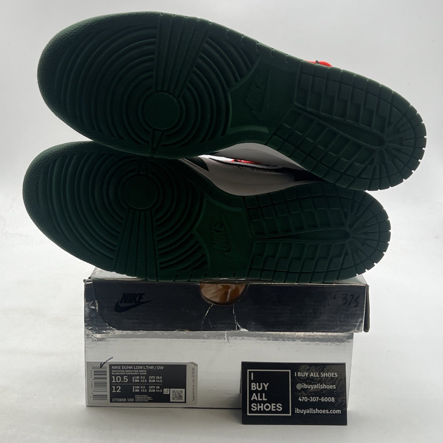 Size 10.5 - Nike Dunk Low x OFF-WHITE Pine Green 2019 (CT0856-100)