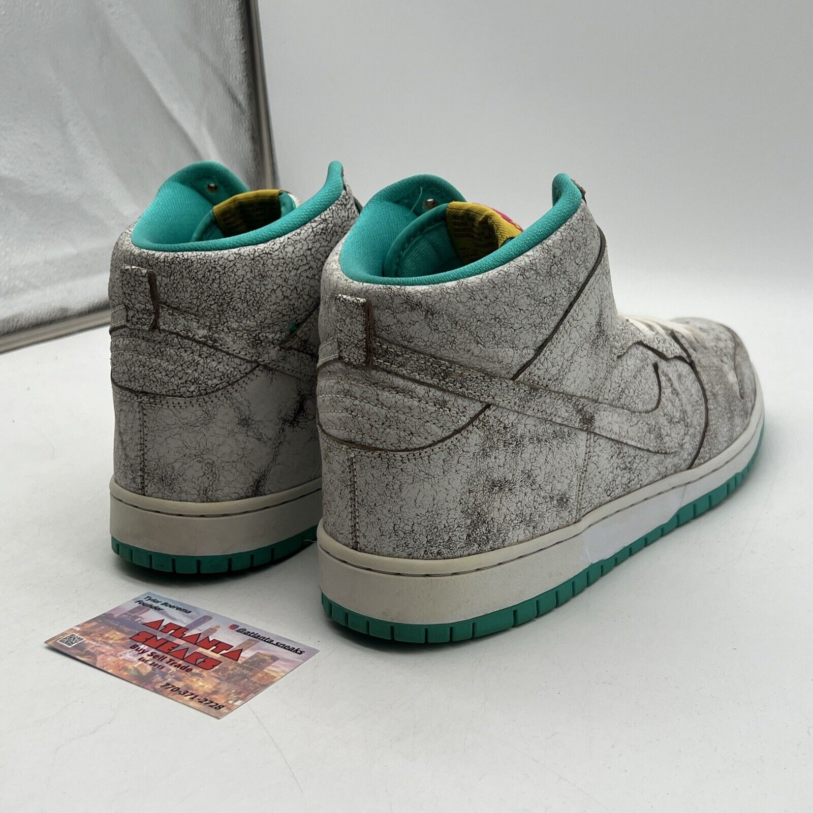 Size 12 - Nike Dunk Premium SB High Flamingo Aqua Leather (313171-117)