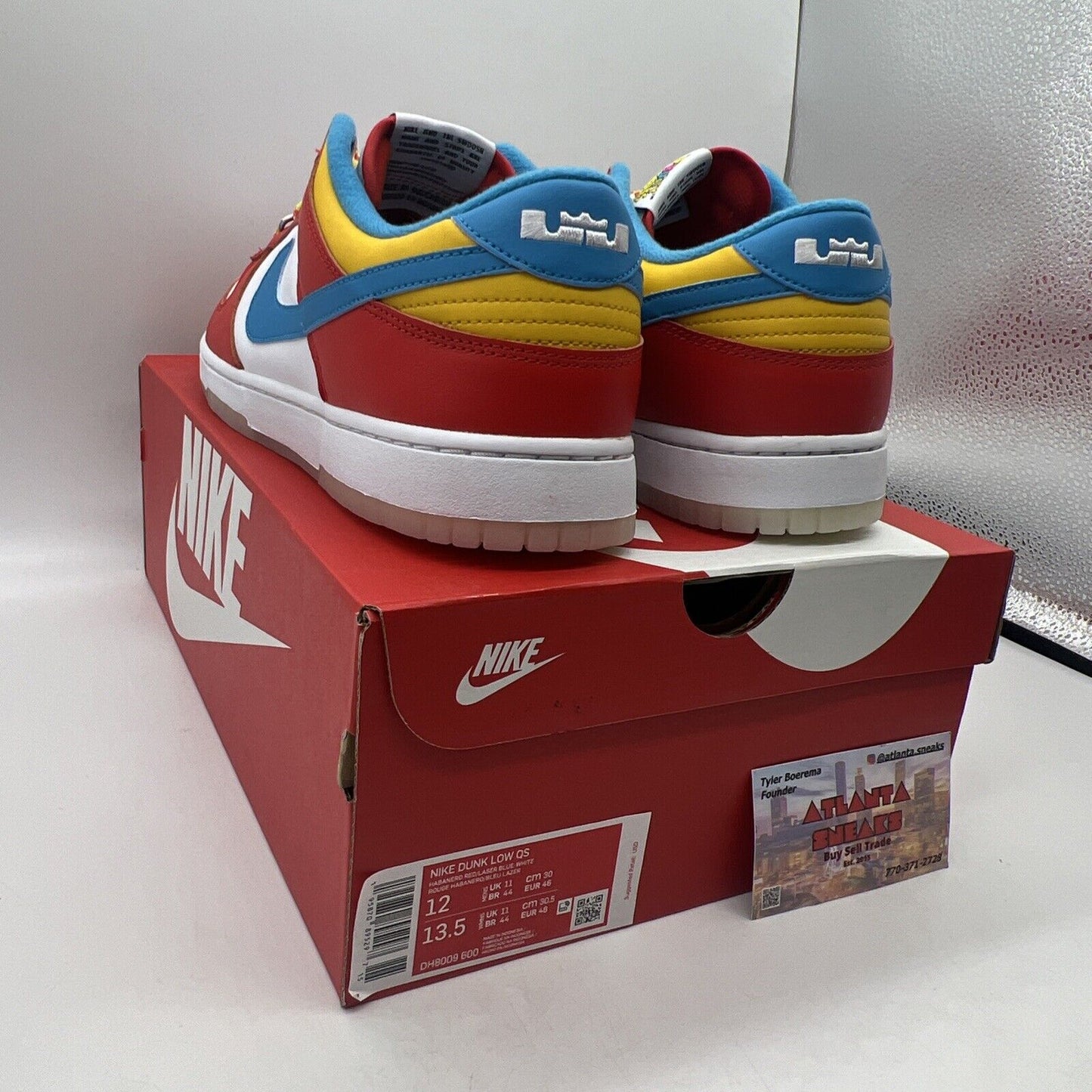 Size 12 - Nike Dunk Low x LeBron James x Fruity Pebbles Red Brand New Og All